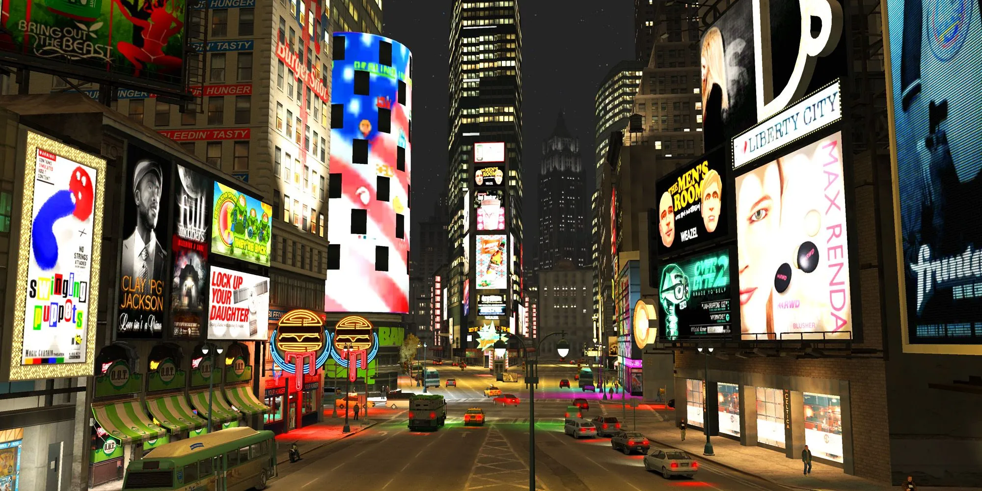 Cảnh đêm tại Star Junction ở Liberty City trong GTA 4