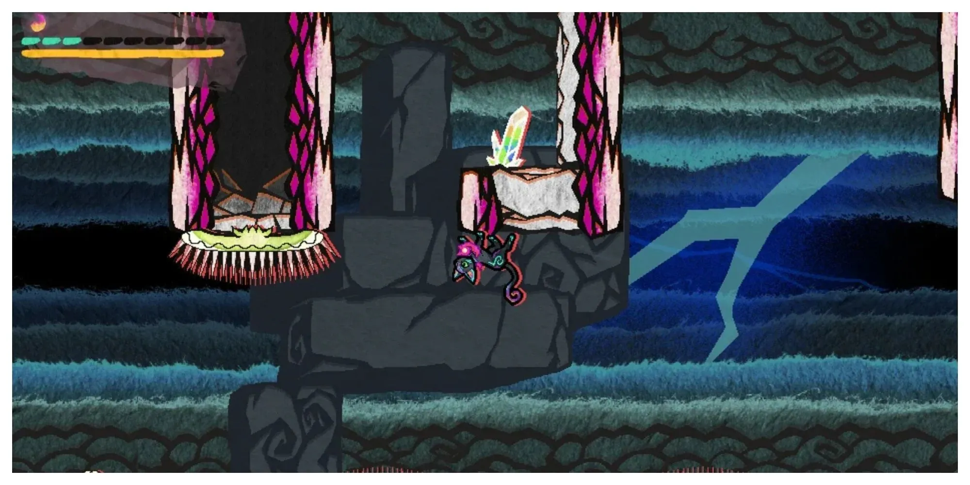 Chú mèo Kuon với vầng sáng bí ẩn trong game Metroidvania Umbraclaw