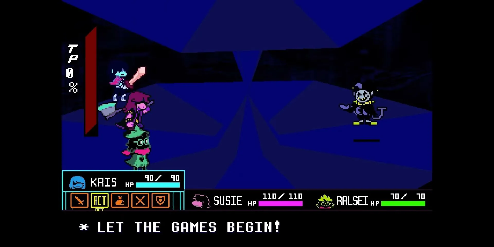 Đối đầu với boss ẩn Jevil trong game Deltarune với lối chơi bullet-hell đặc trưng