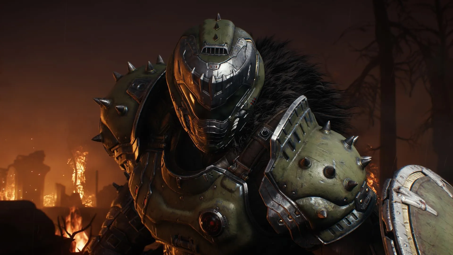 Doom Slayer trang bị khiên chiến đấu trong Doom The Dark Ages