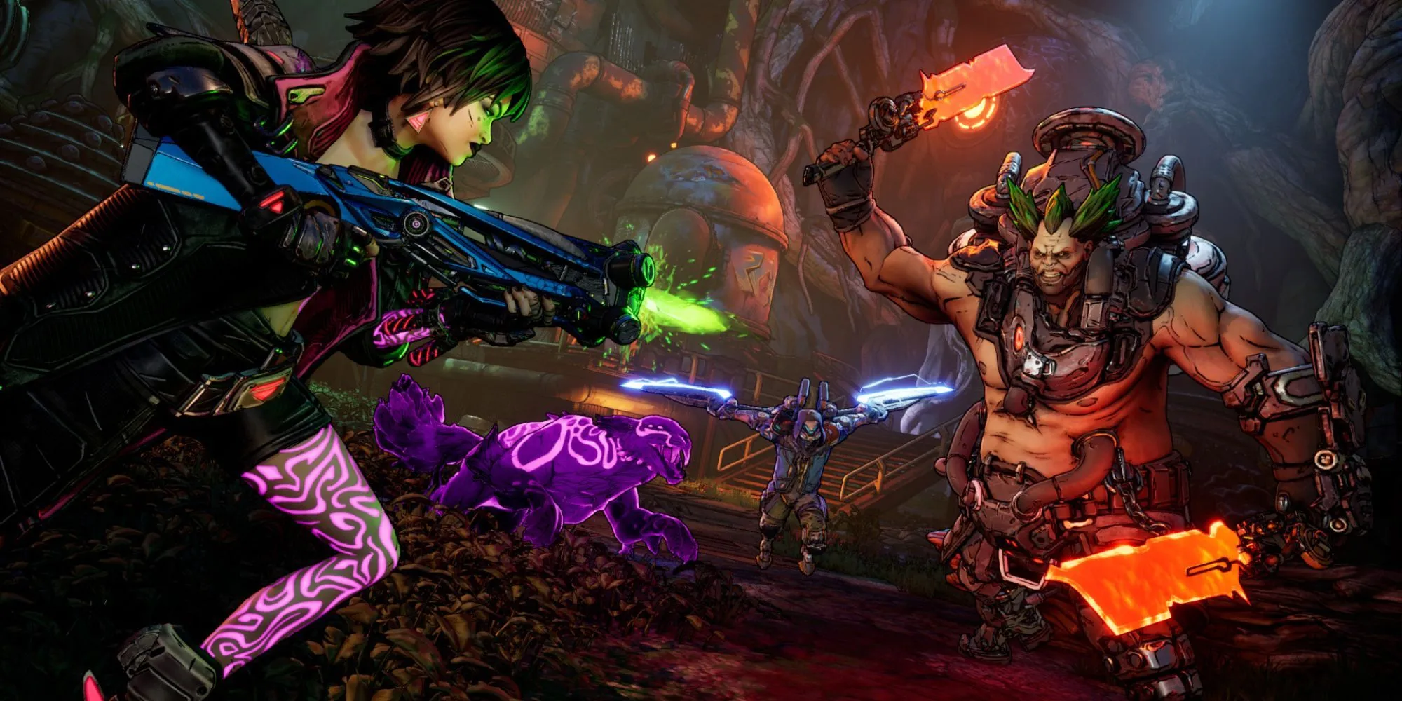 Gameplay chiến đấu đầy hành động với sự góp mặt của hai Vault Hunter mới Vex và Rafa trong Borderlands 4