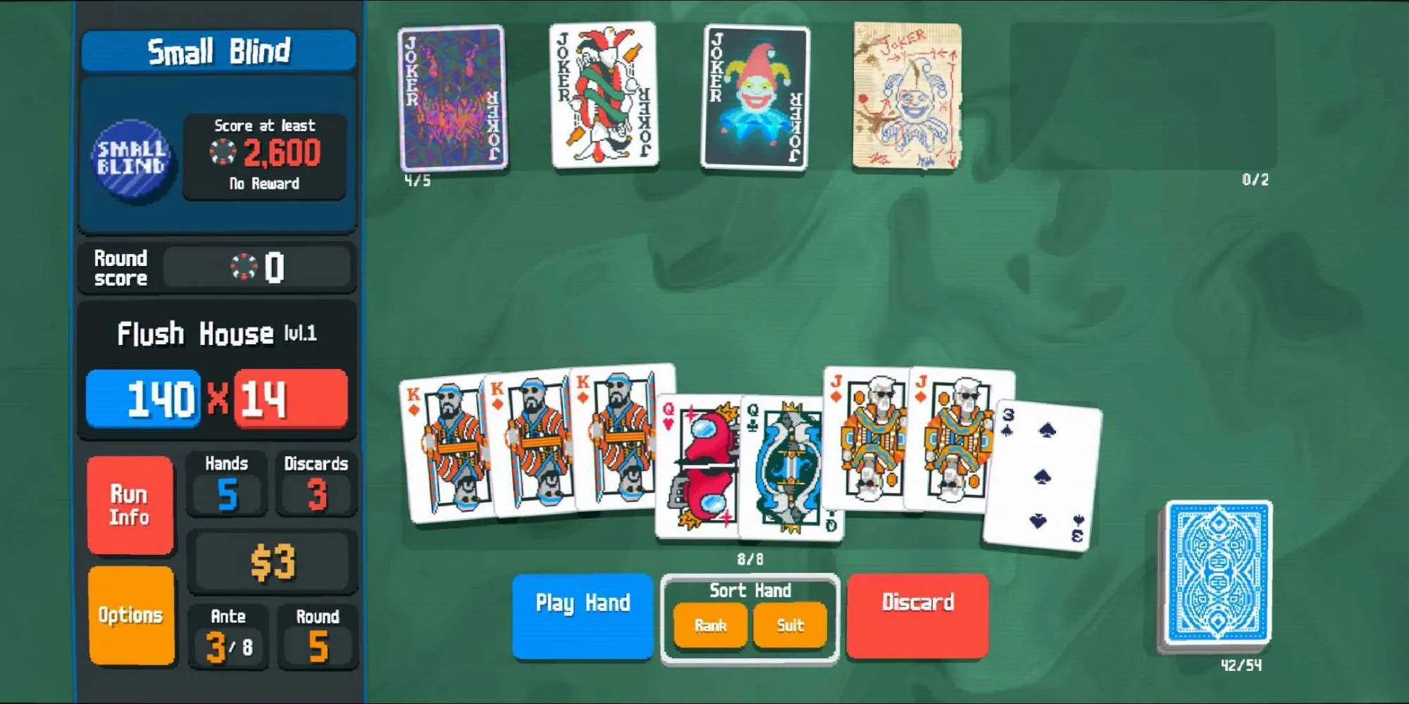 Hình ảnh bộ bài Flush House trong game Balatro