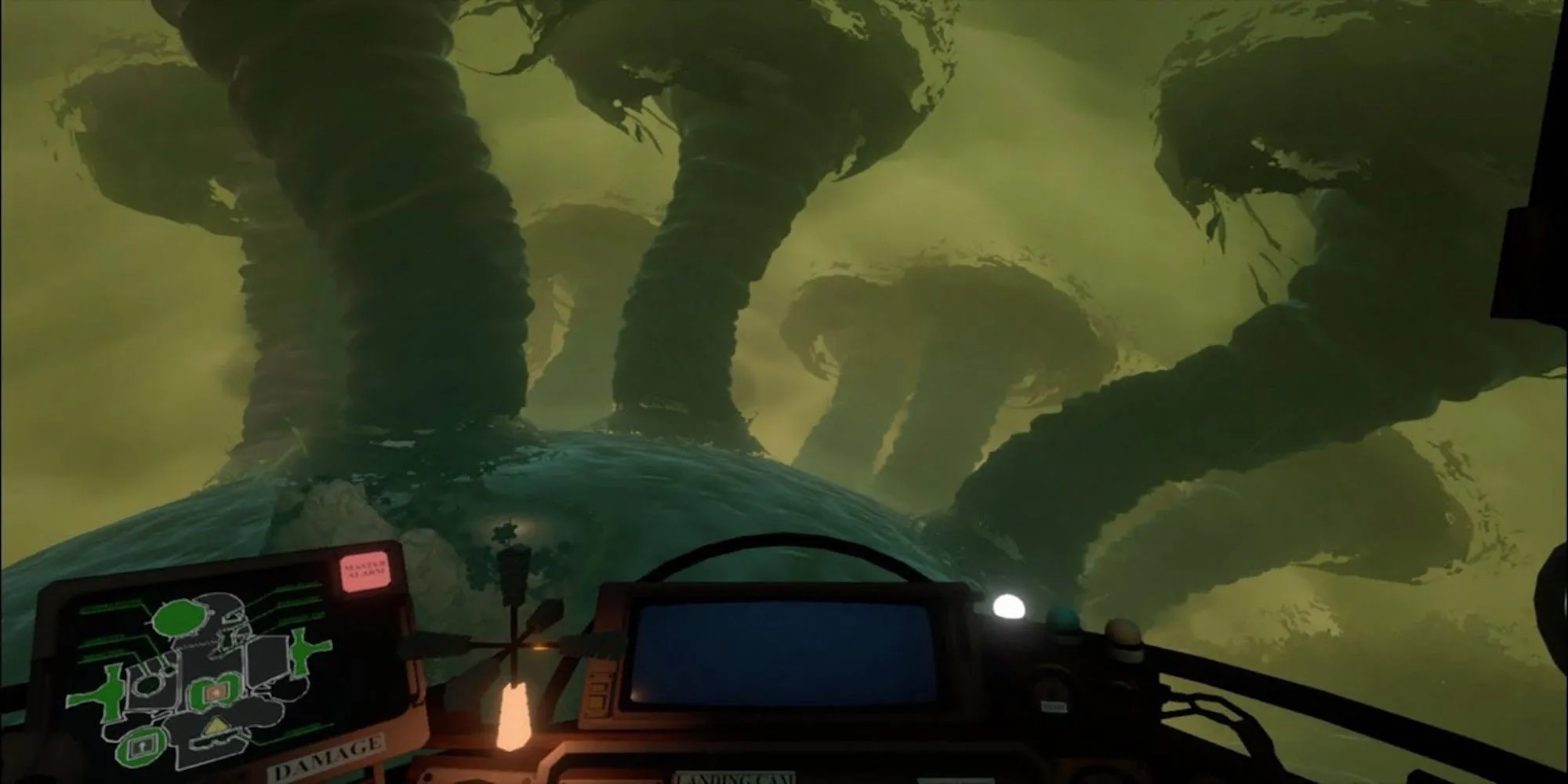 Khung cảnh vũ trụ kỳ lạ với các hành tinh và hiện tượng thiên văn trong Outer Wilds.
