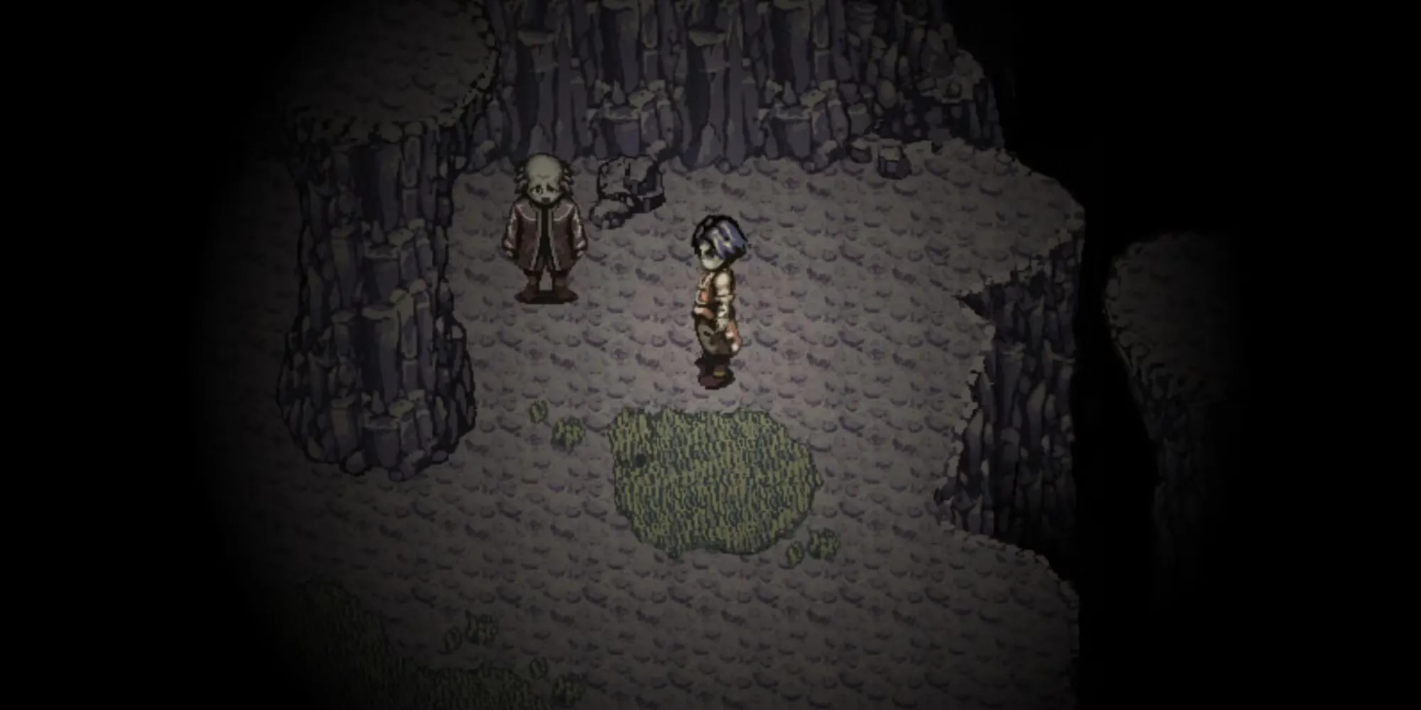 Logo game nhập vai kinh dị sinh tồn Fear &amp; Hunger với phong cách đồ họa pixel.