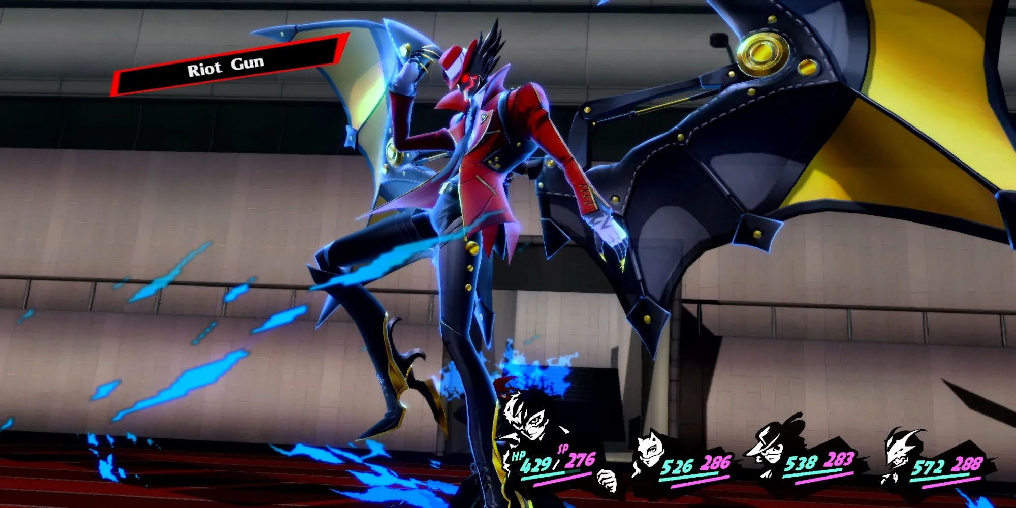 Nhân vật chính Joker của Persona 5 đang đứng trong bối cảnh game đầy phong cách