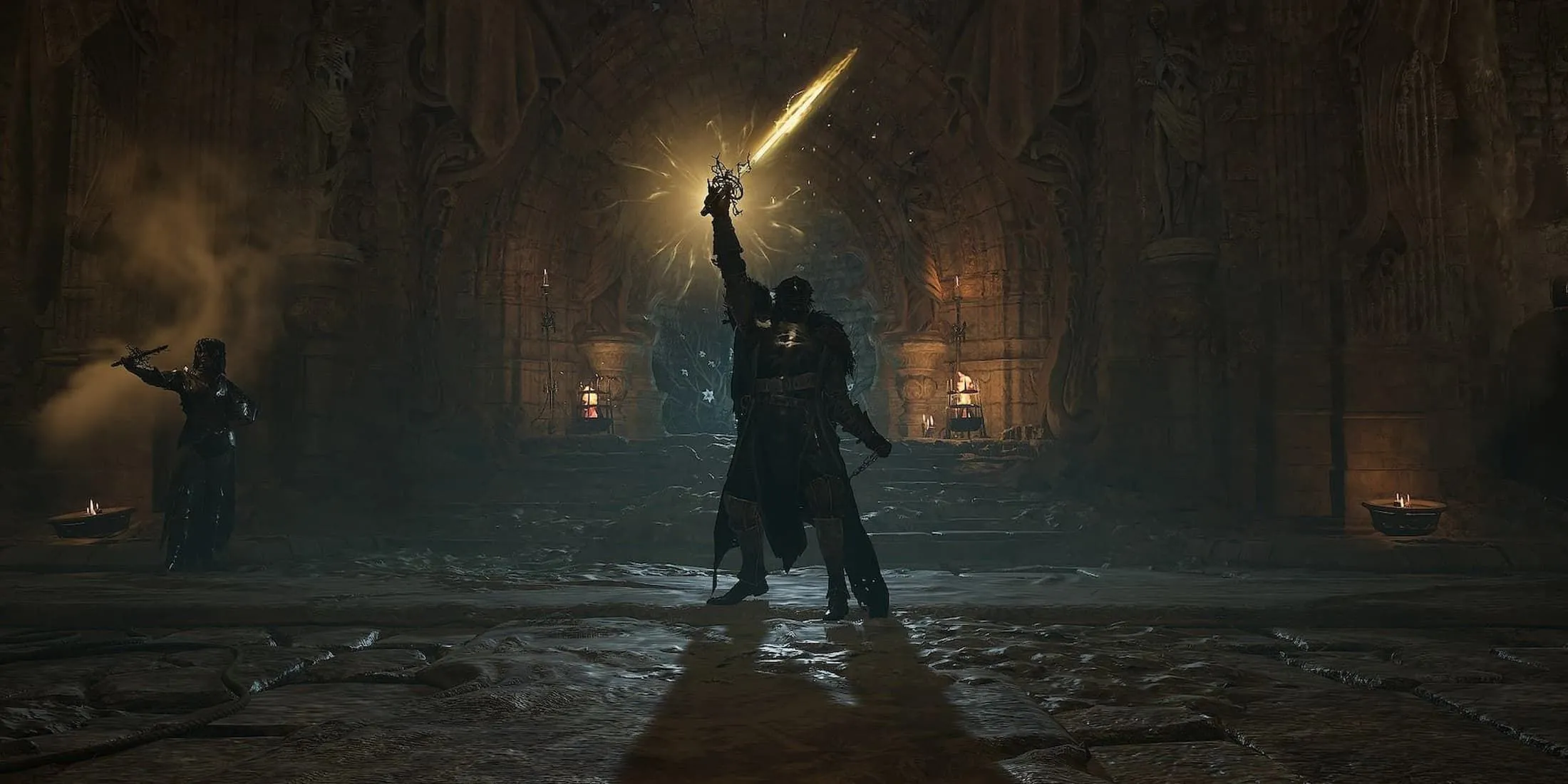 Nhân vật Dark Crusader với kỹ năng Radiance trong Lords of the Fallen