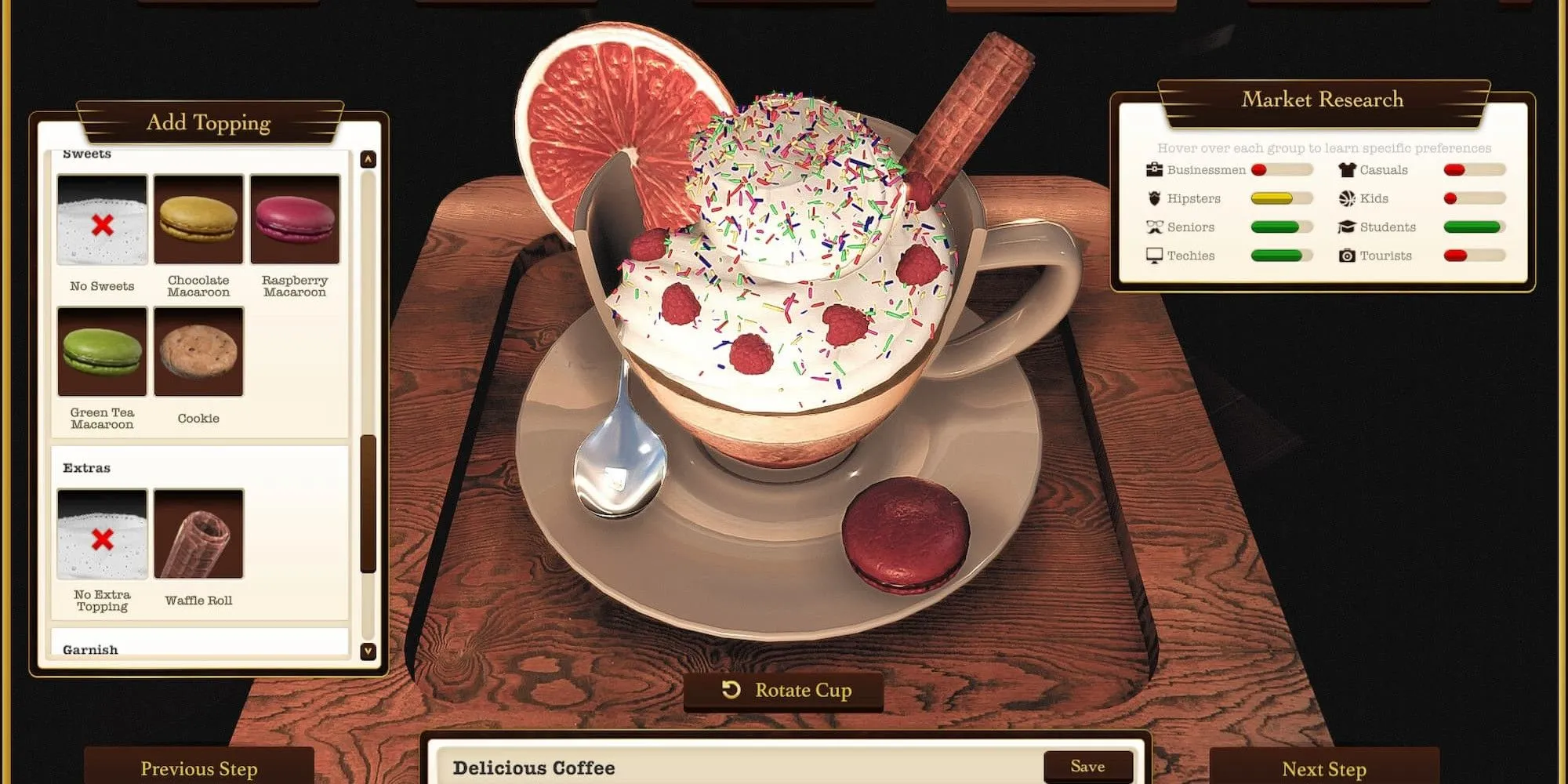 Pha cà phê đặc biệt trong Espresso Tycoon