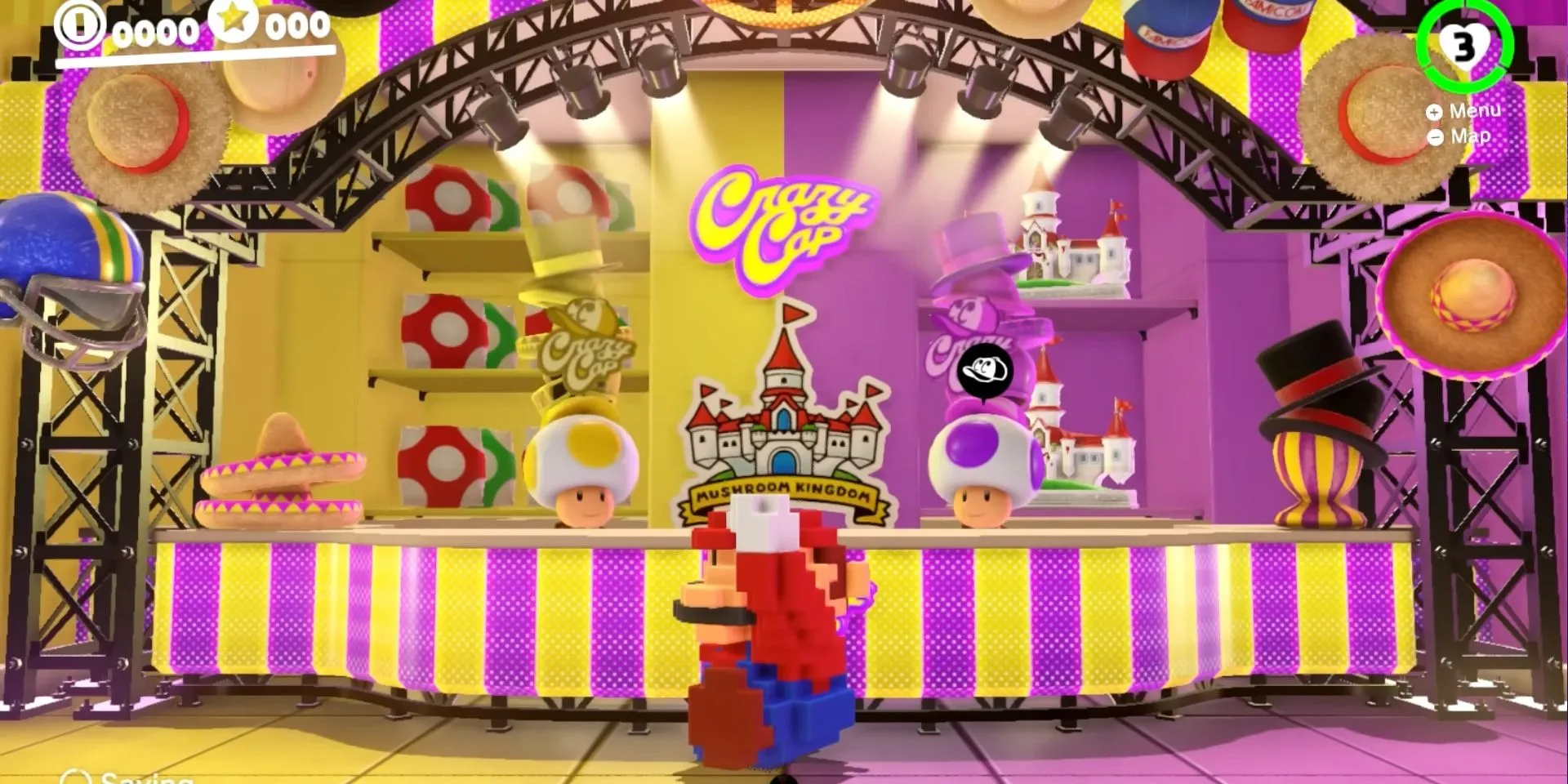 Trang phục Mario 8-bit trong Super Mario Odyssey với hoạt ảnh kỳ lạ