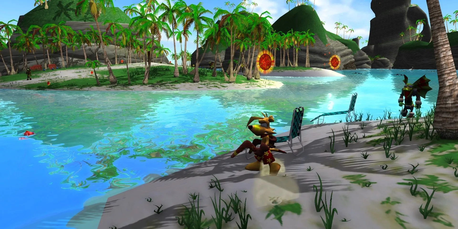 Ty in a beach level in Ty the Tasmanian Tiger