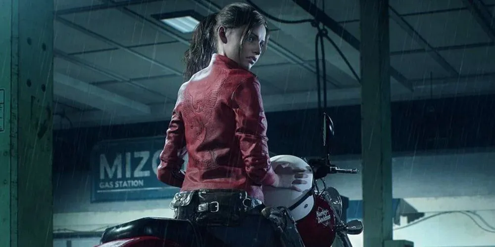 &quot;Claire Redfield cưỡi xe mô tô trong phân cảnh mở đầu của Resident Evil 2&quot;
