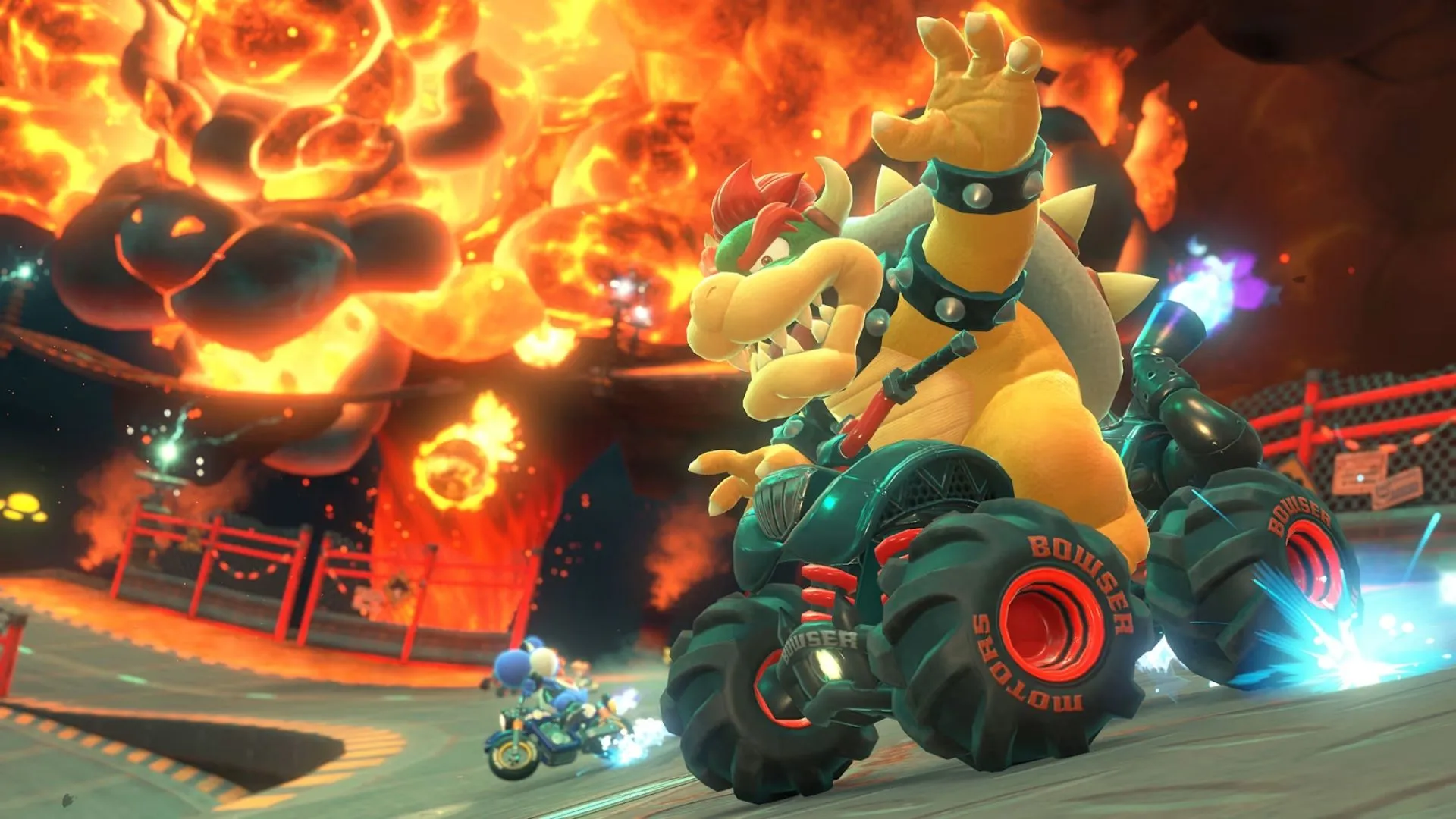 Góc nhìn rộng về môi trường thế giới mở đầy màu sắc trong Mario Kart World