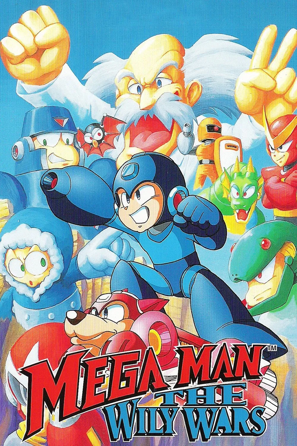Bìa game Mega Man: The Wily Wars, tổng hợp ba game đầu tiên.