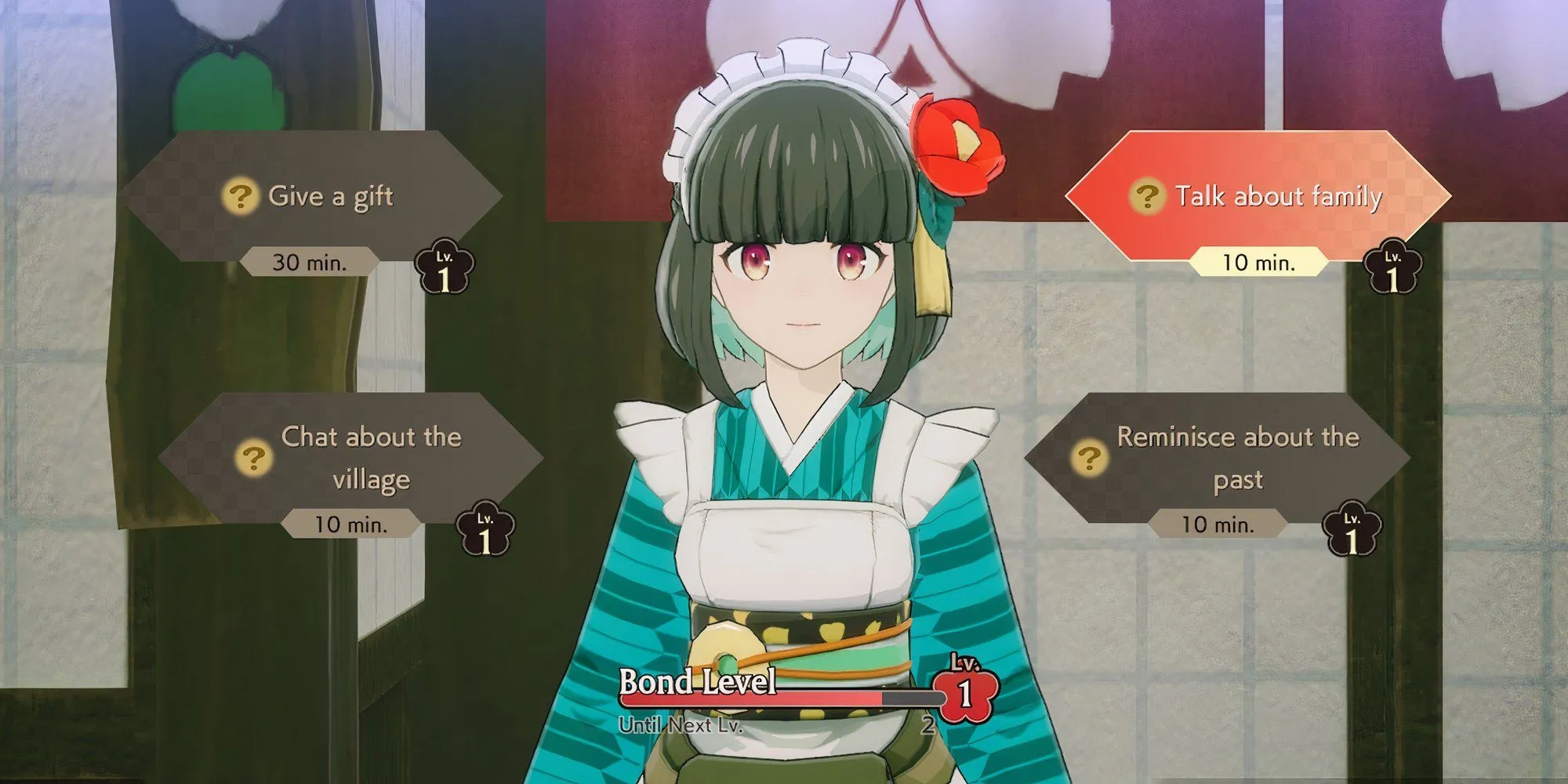 Các lựa chọn để tương tác với Iroha trong Rune Factory Guardians of Azuma