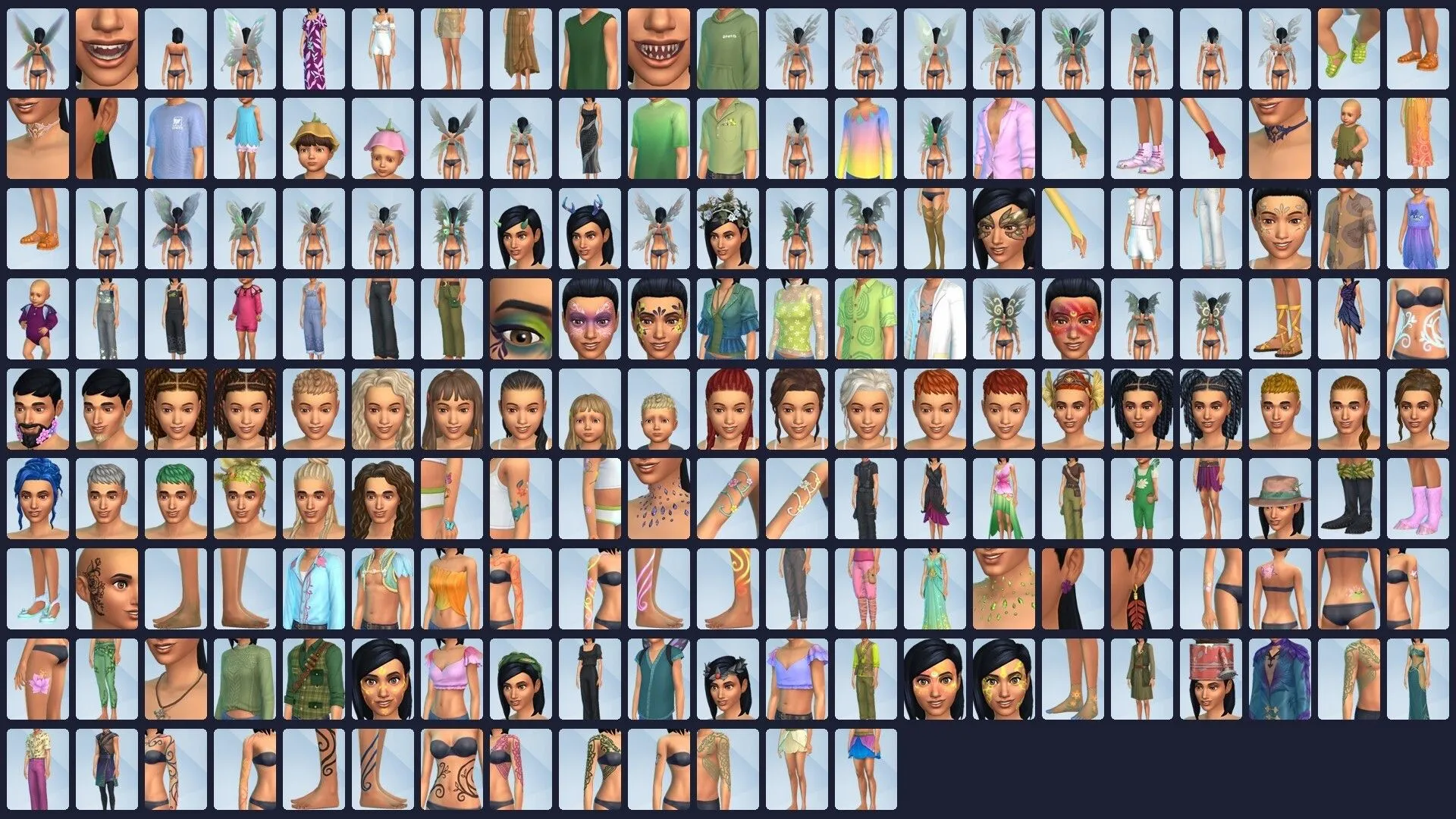 Các tùy chọn trang phục và ngoại hình mới trong Create-A-Sim của The Sims 4 Enchanted By Nature