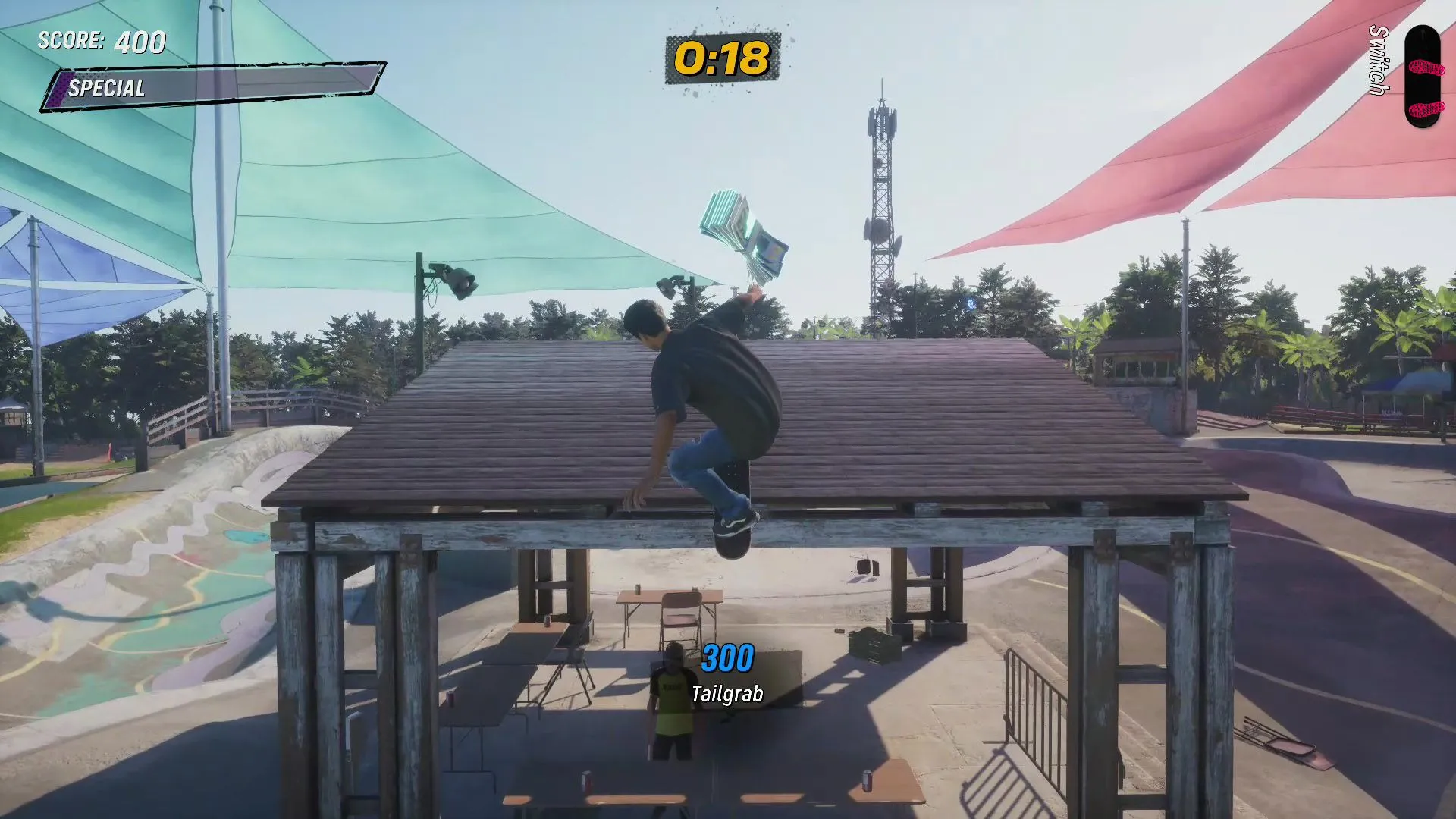 Cash cuối cùng yêu cầu nhảy qua cấu trúc nhỏ ở trung tâm khu vực phía sau màn Kona Tony Hawk's Pro Skater 3 + 4