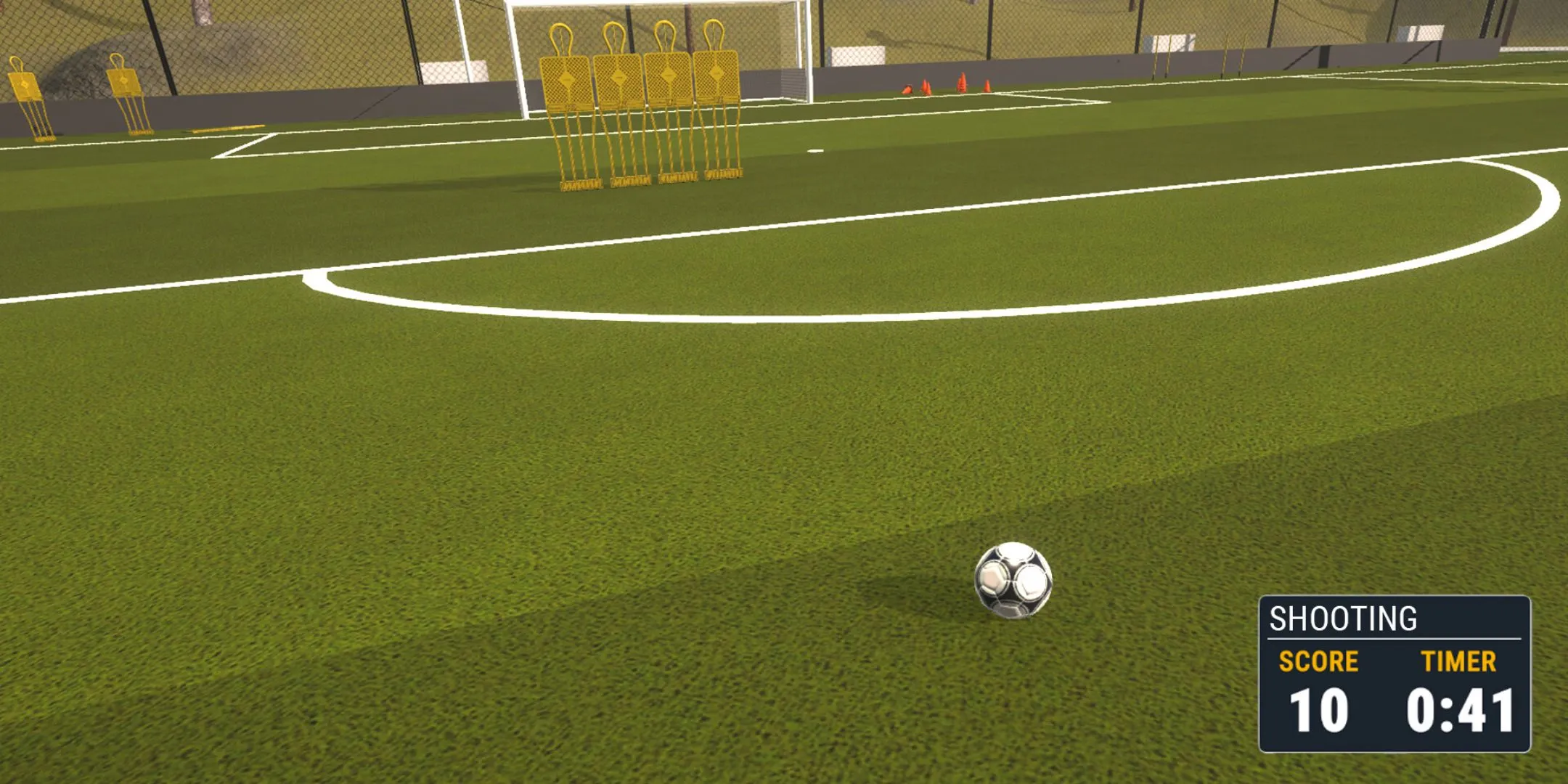 Cầu thủ chuẩn bị thực hiện cú sút phạt trong chế độ huấn luyện của Football Life Simulator