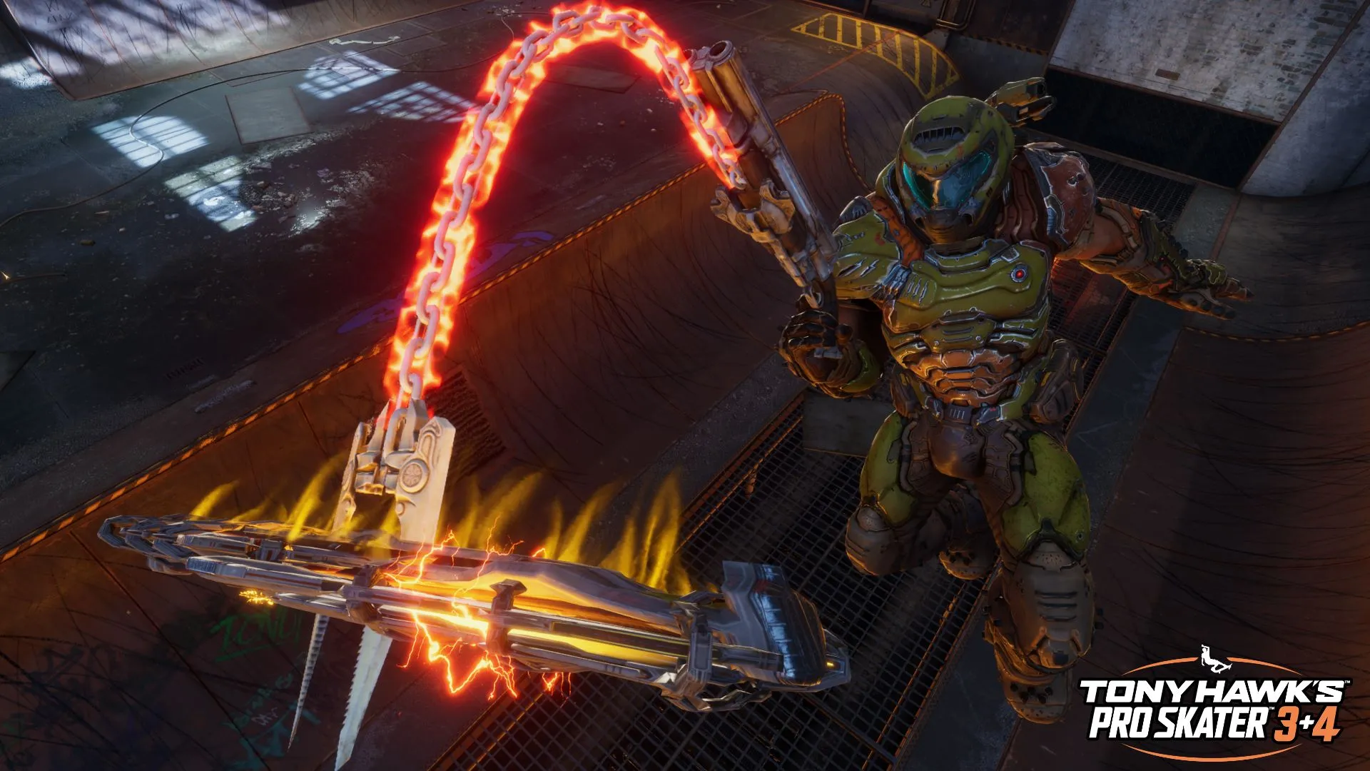 Doom Slayer trượt ván đầy uy lực trong màn chơi Foundry của Tony Hawk's Pro Skater 3+4 Remaster
