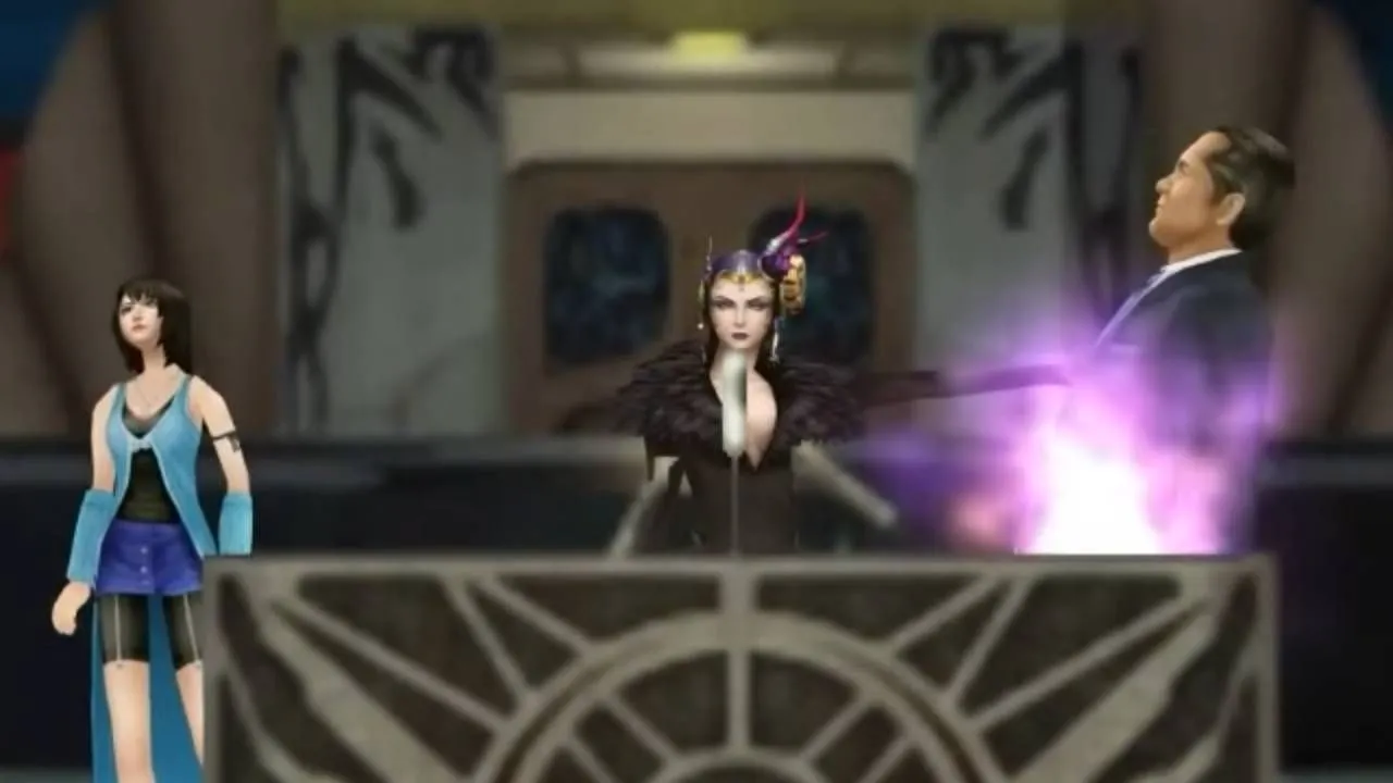 Edea ám sát Tổng thống Vinzer Deling trong Final Fantasy 8