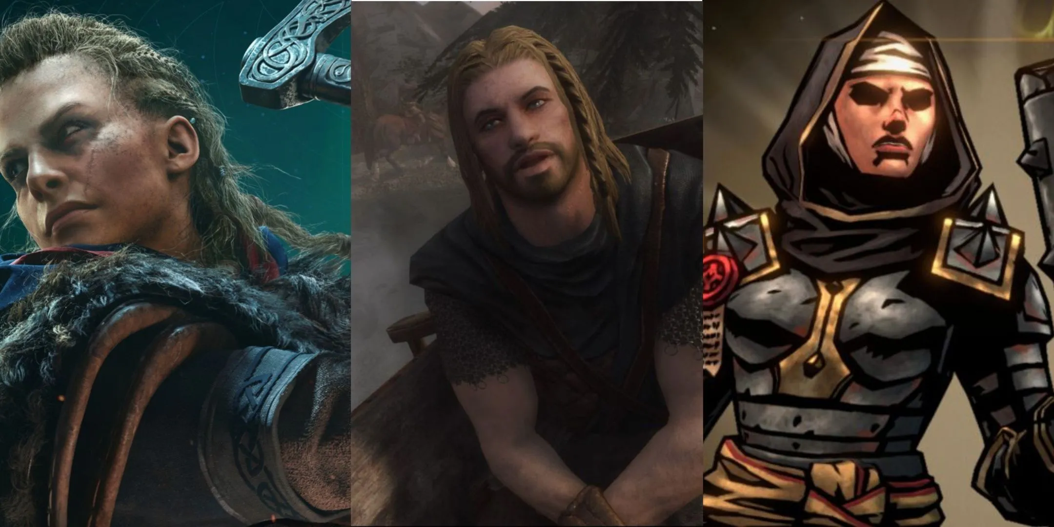 Eivor, Ralof và hiệp sĩ Darkest Dungeon 2, đại diện cho những thế giới game fantasy tưởng đẹp mà đáng sợ