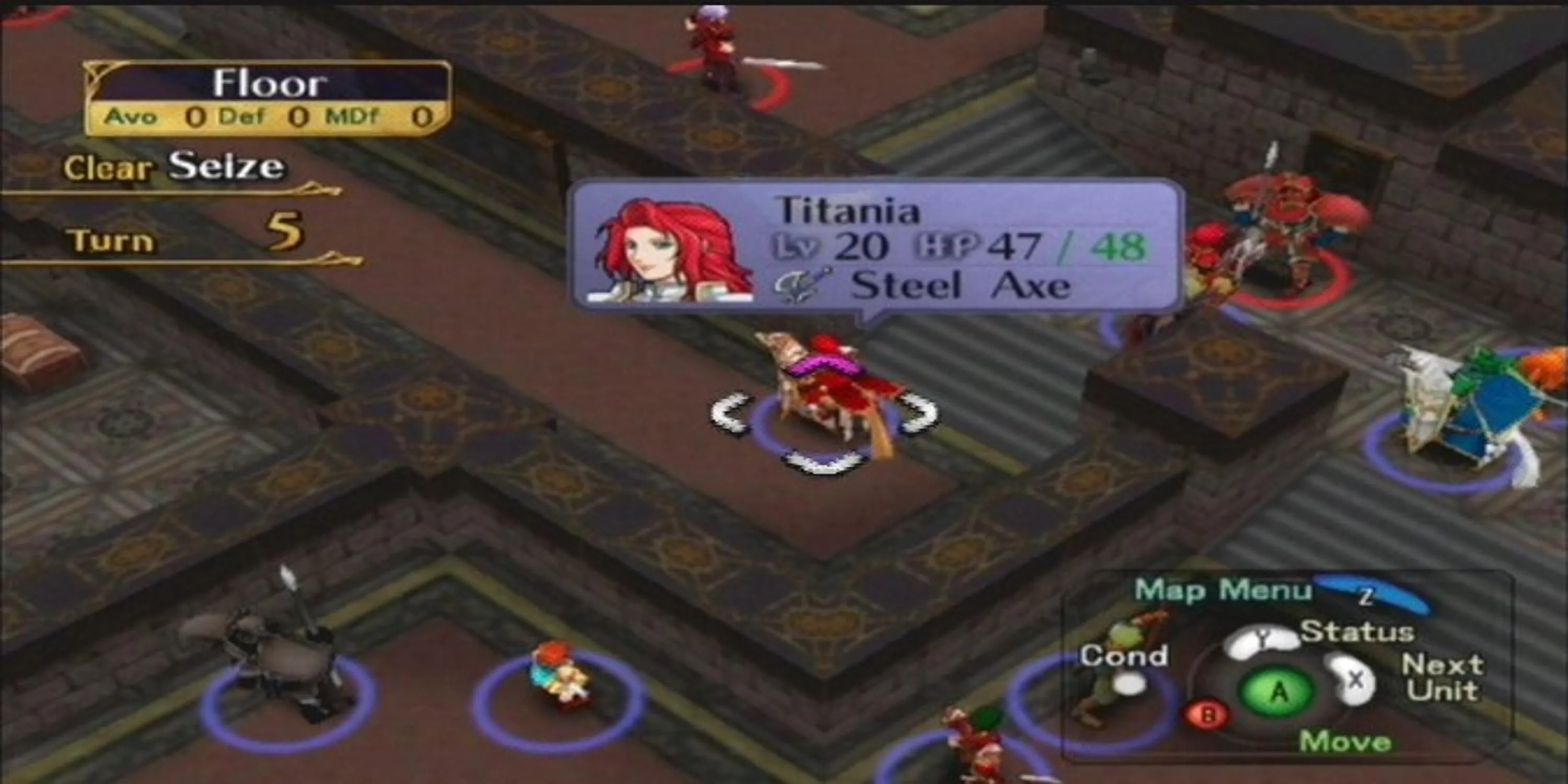 Giao diện chiến thuật bản đồ của Fire Emblem Path of Radiance, minh họa yếu tố permadeath