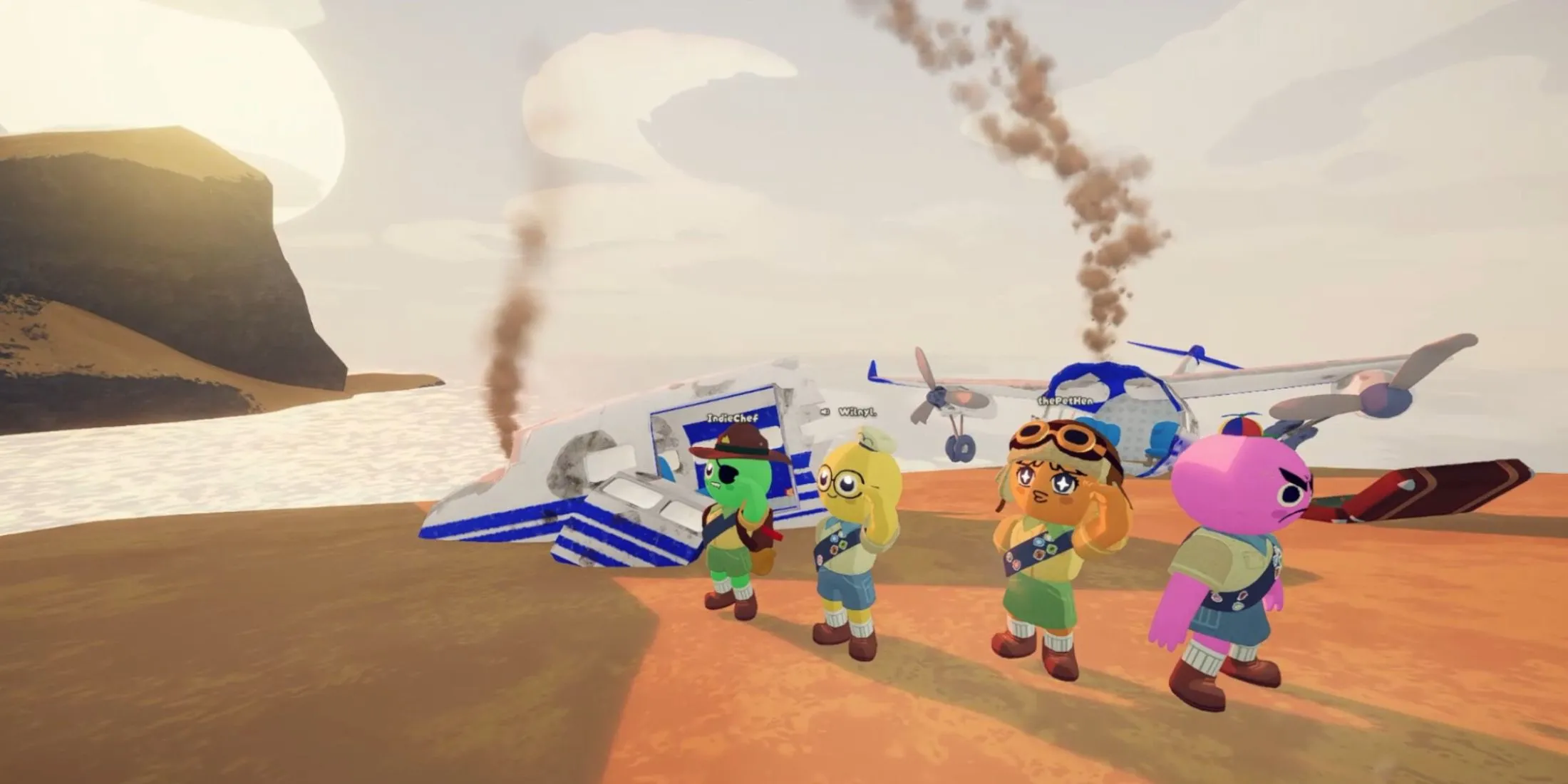 Giao diện gameplay game PEAK, minh họa môi trường và hành động leo núi của người chơi.