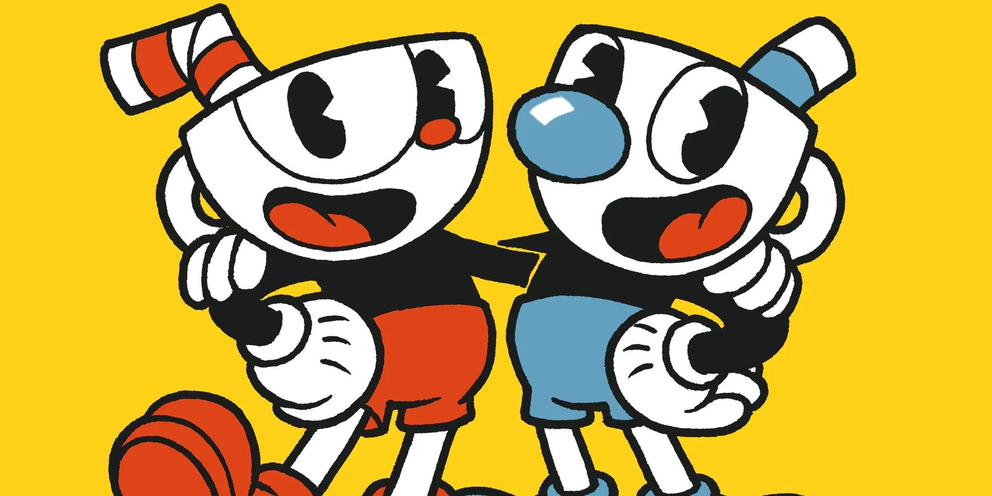 Hai nhân vật Cuphead và Mugman thân thiết bên nhau.