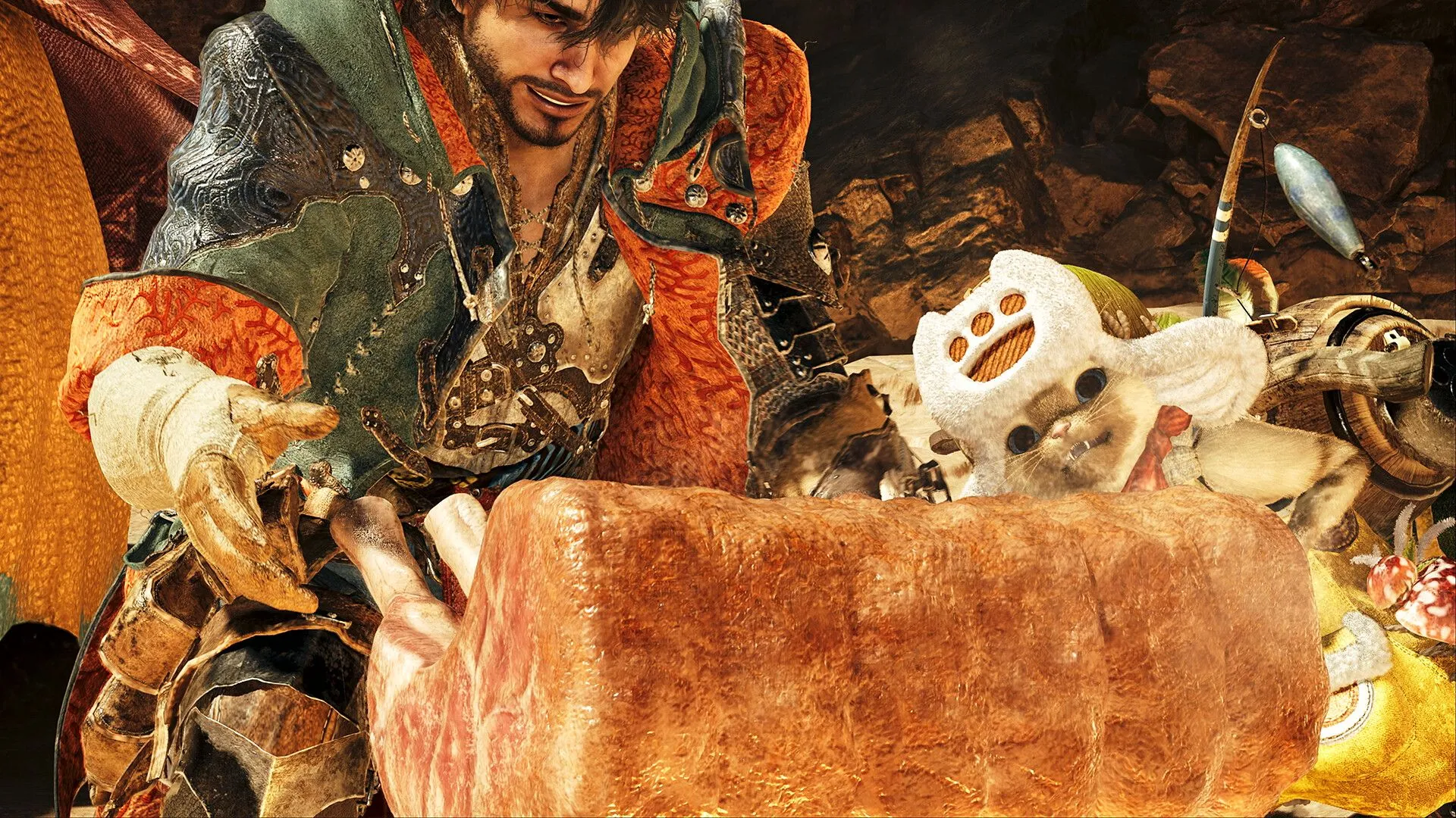 Hình ảnh báo chí thứ mười của Monster Hunter Wilds, cảnh nhân vật tương tác với môi trường game