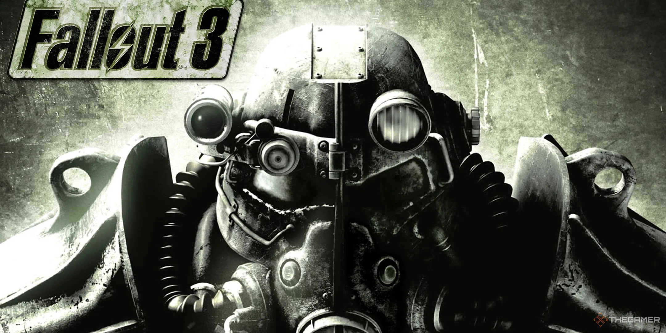 Hình ảnh biểu tượng Fallout 3 cùng bộ giáp Power Suit, đại diện cho một Wasteland đổ nát.