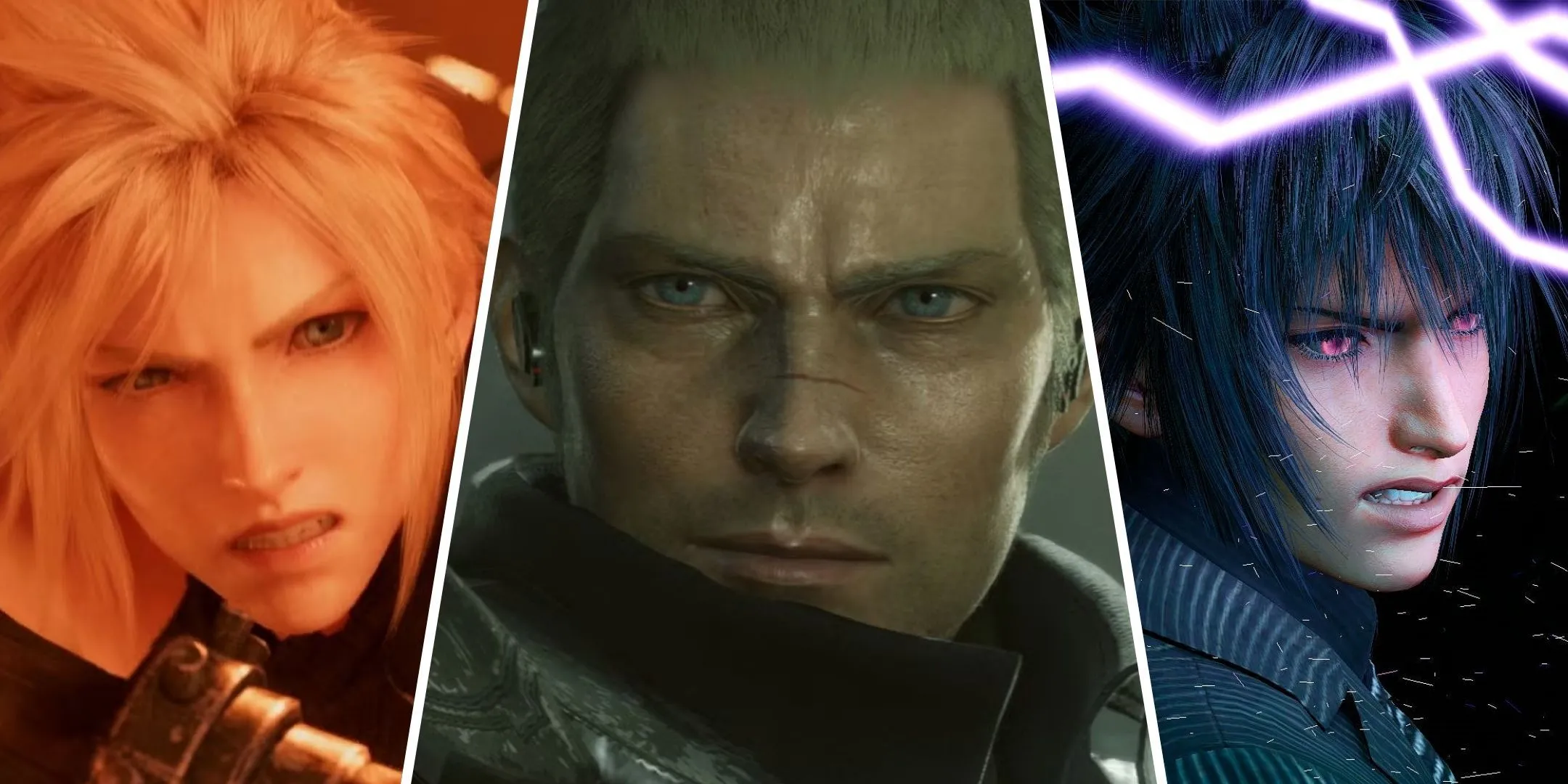 Hình ảnh ghép các nhân vật Cloud, Jack và Noctis từ series Final Fantasy