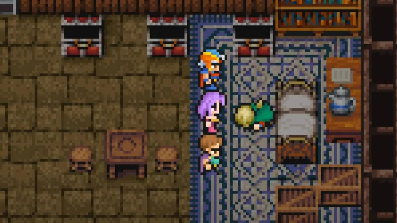 Hoàng tử Scott hy sinh bên giường ngủ trong Final Fantasy 2