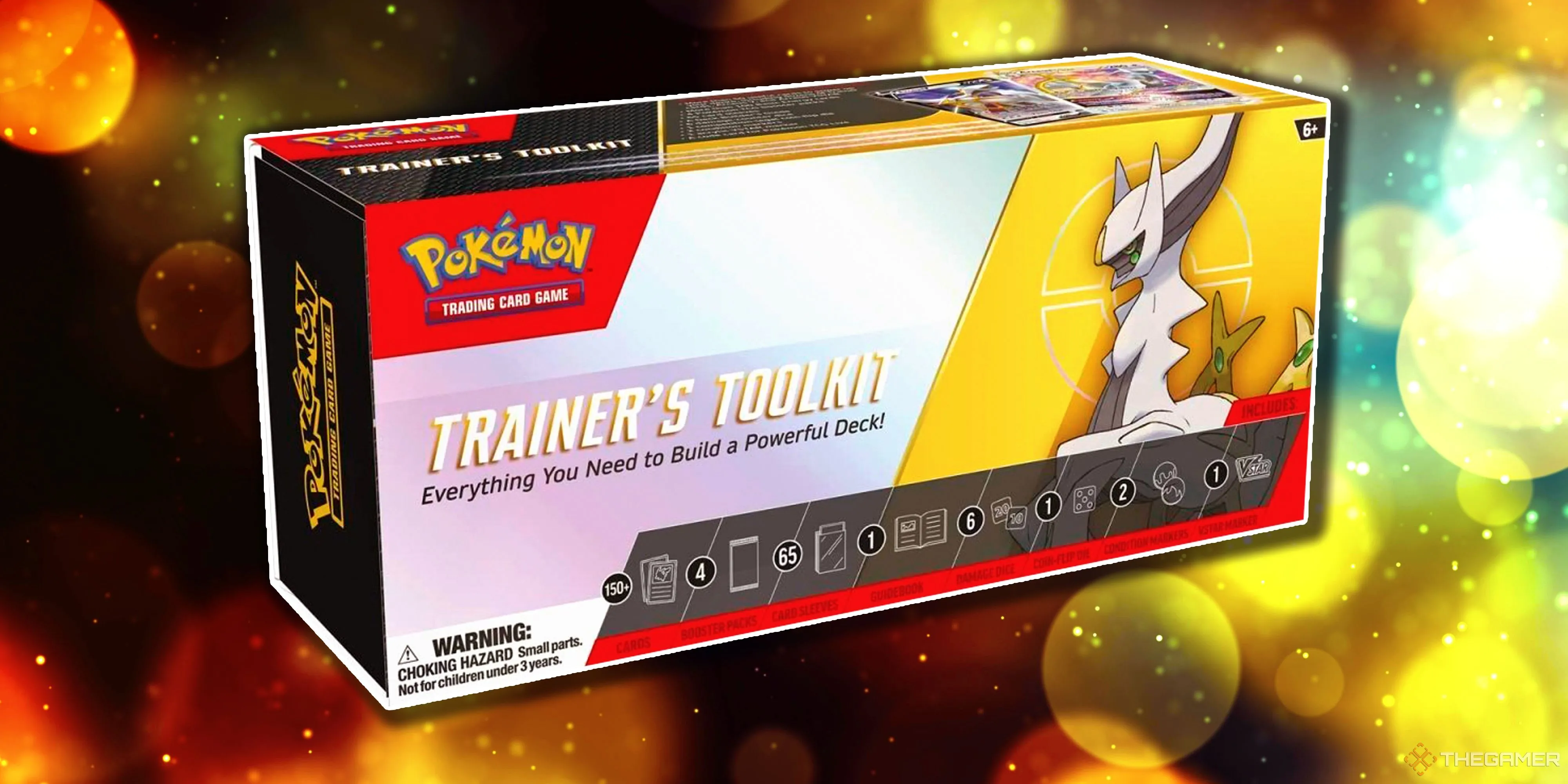 Hộp Trainer's Toolkit Pokemon TCG 2023 nổi bật với hình ảnh Arceus, mang đến cơ hội sở hữu thẻ promo độc đáo.