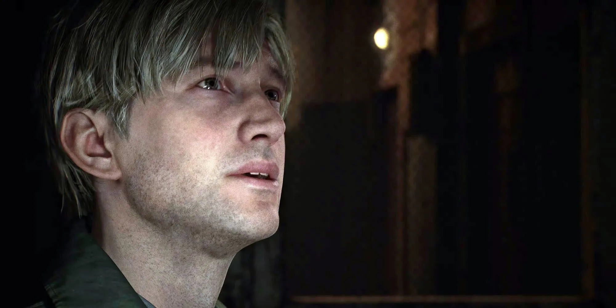 James Sunderland trầm tư nhìn lên trong Silent Hill 2, phản ánh sự giày vò nội tâm và bi kịch cá nhân