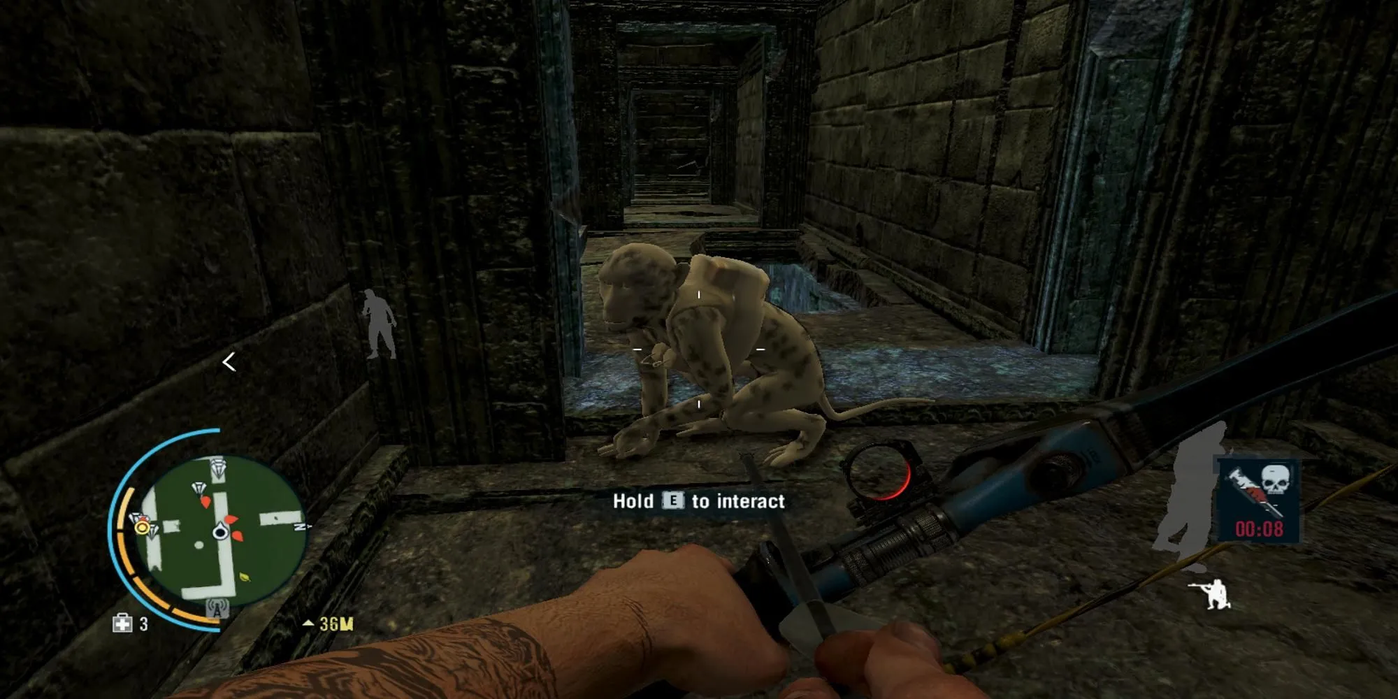 Jason Brody sử dụng cung tên săn bắn trong thế giới mở đầy rẫy nguy hiểm của Far Cry 3