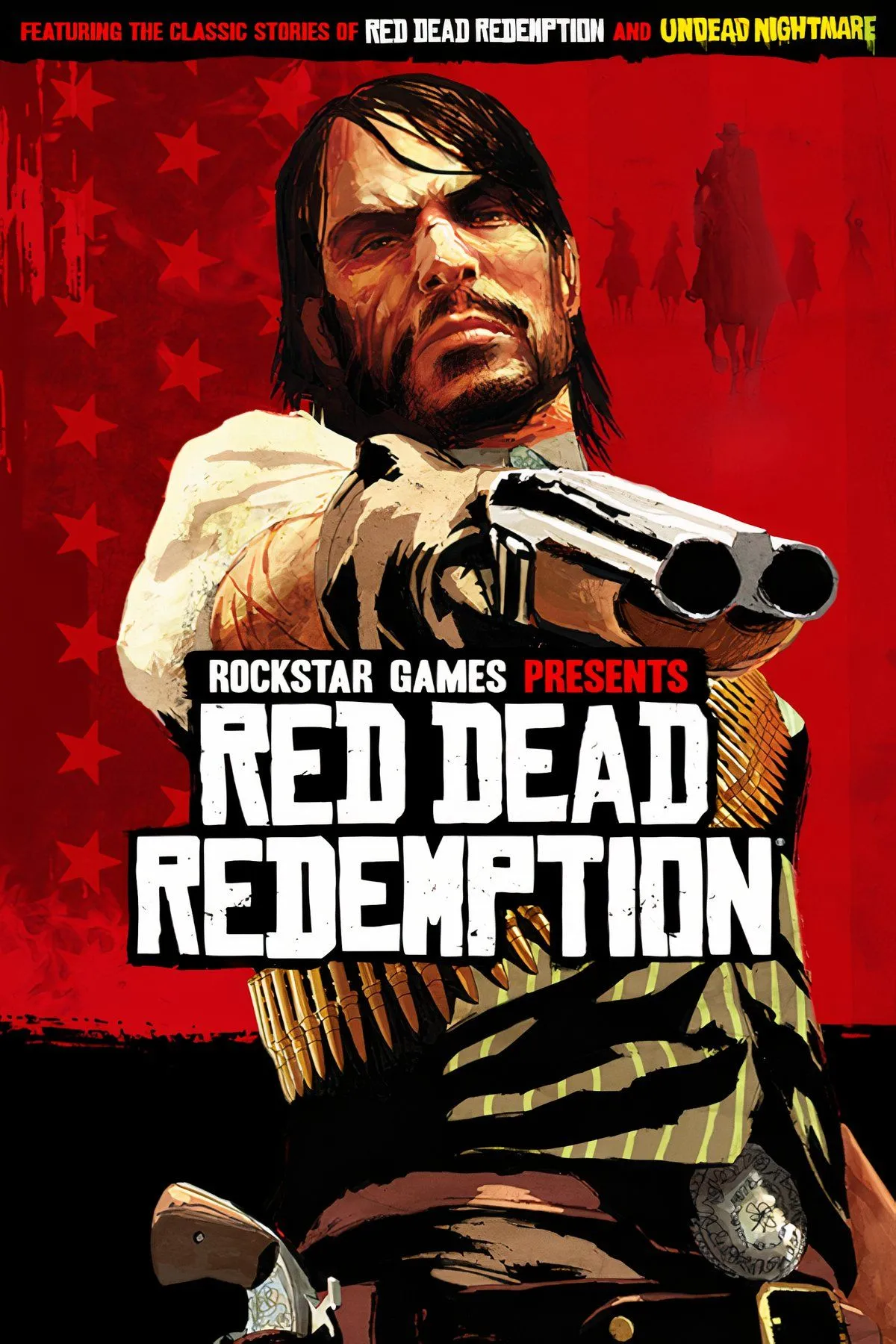John Marston cưỡi ngựa băng qua một vùng đất hoang dã rộng lớn trong Red Dead Redemption.