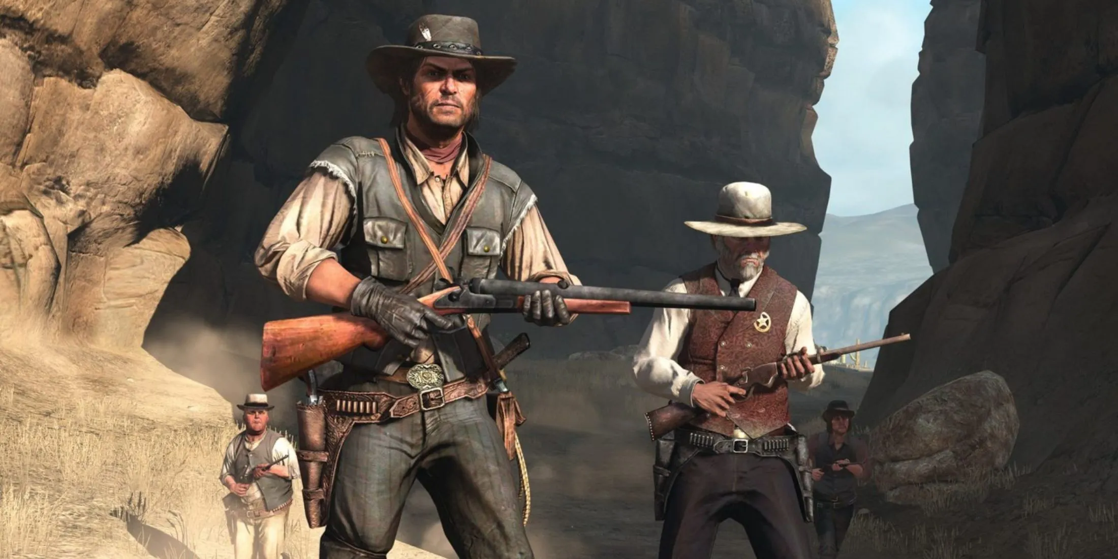 John Marston đối mặt với zombie trong Red Dead Redemption: Undead Nightmare.