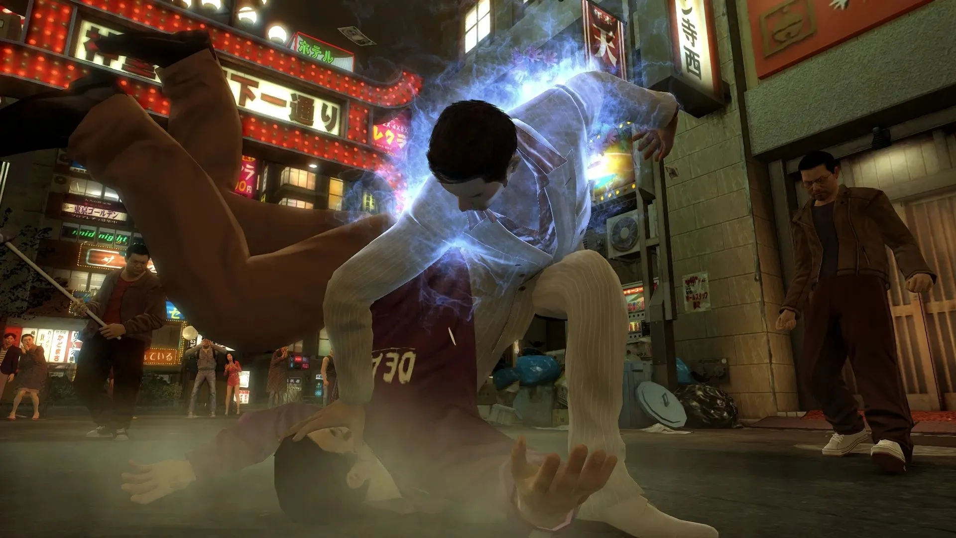 Kazuma Kiryu đối đầu nhóm Yakuza trong Yakuza 0 Director's Cut