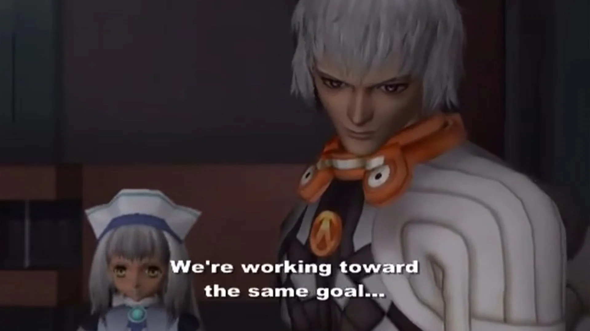 Khoảnh khắc quan trọng trong Xenosaga Episode I, với các nhân vật chính diện.