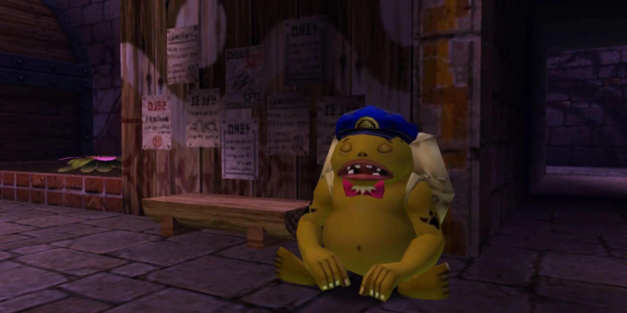 Link Goron tội nghiệp phải ngủ ngoài trời vì bị Link 'cướp' phòng trọ trong Majora's Mask.