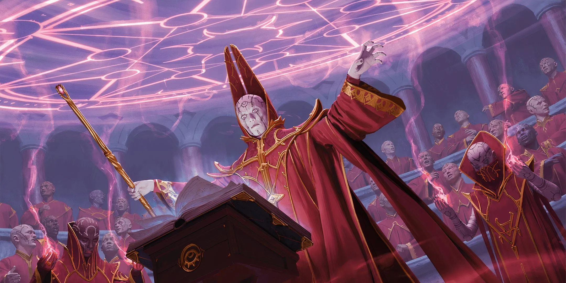 Một Archmage uy nghi đang niệm chú, biểu tượng cho sức mạnh thay đổi thực tại của phép Retcon trong D&amp;D