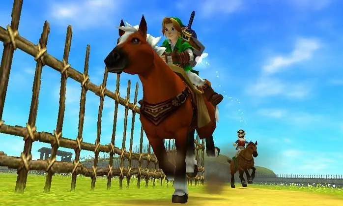 Một cảnh trong game The Legend of Zelda: Ocarina of Time 3D trên Nintendo 3DS