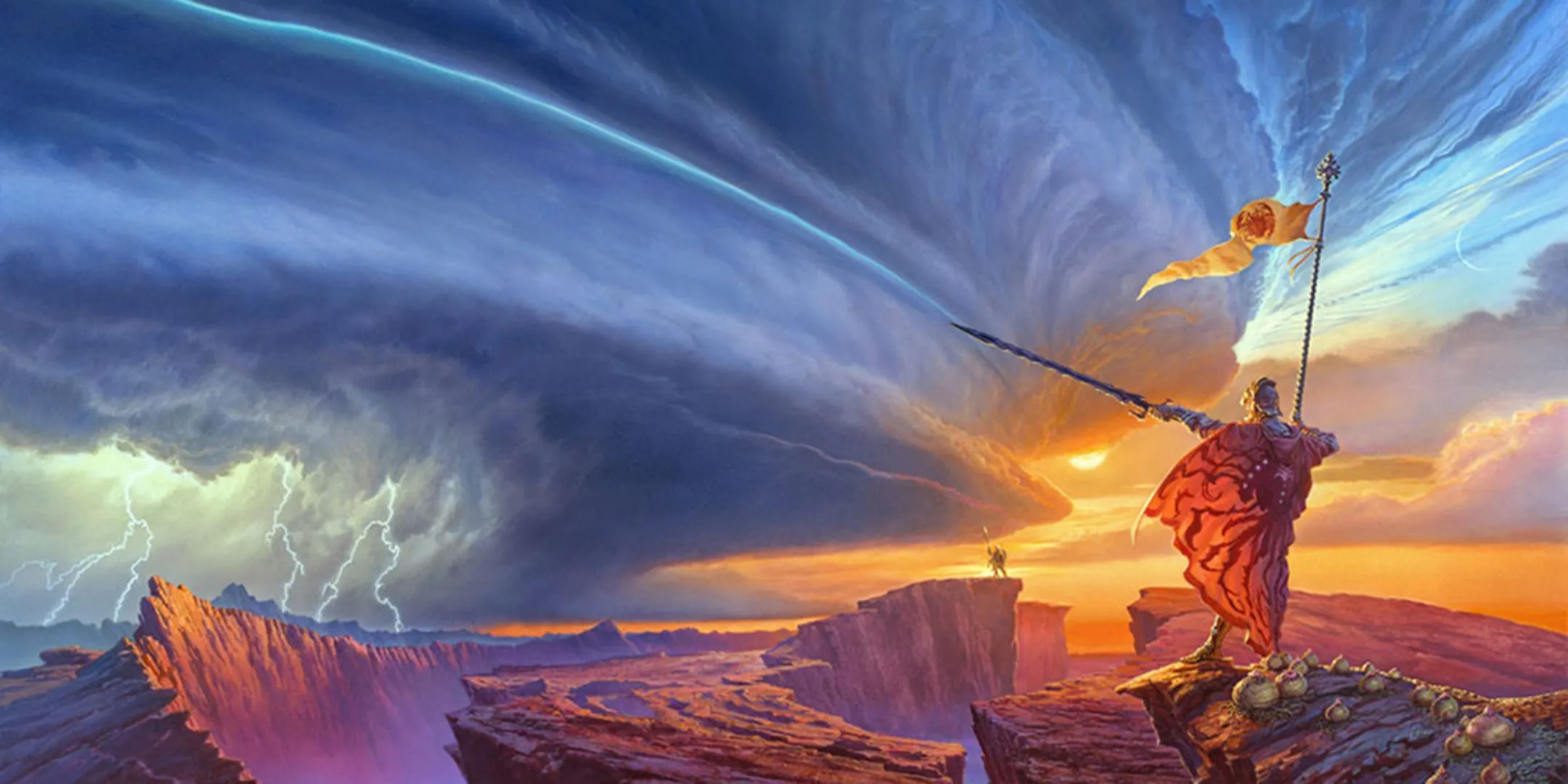 Nghệ thuật bìa The Way of Kings, tượng trưng cho thế giới khắc nghiệt của Stormlight Archive