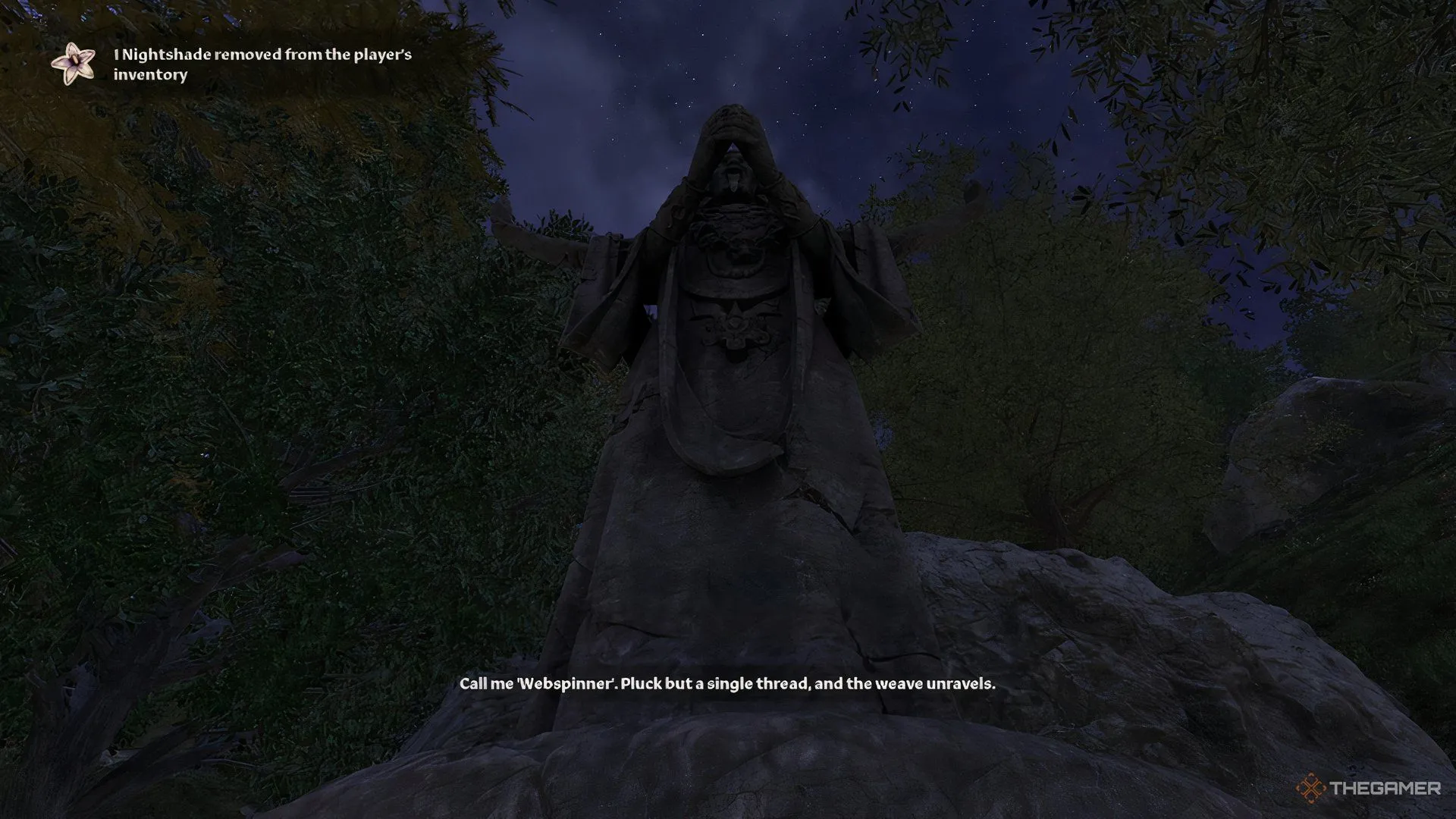 Người chơi bắt đầu nhiệm vụ của Mephala, Hoàng tử của Dối Trá và Bí Mật, trong The Elder Scrolls IV Oblivion Remastered