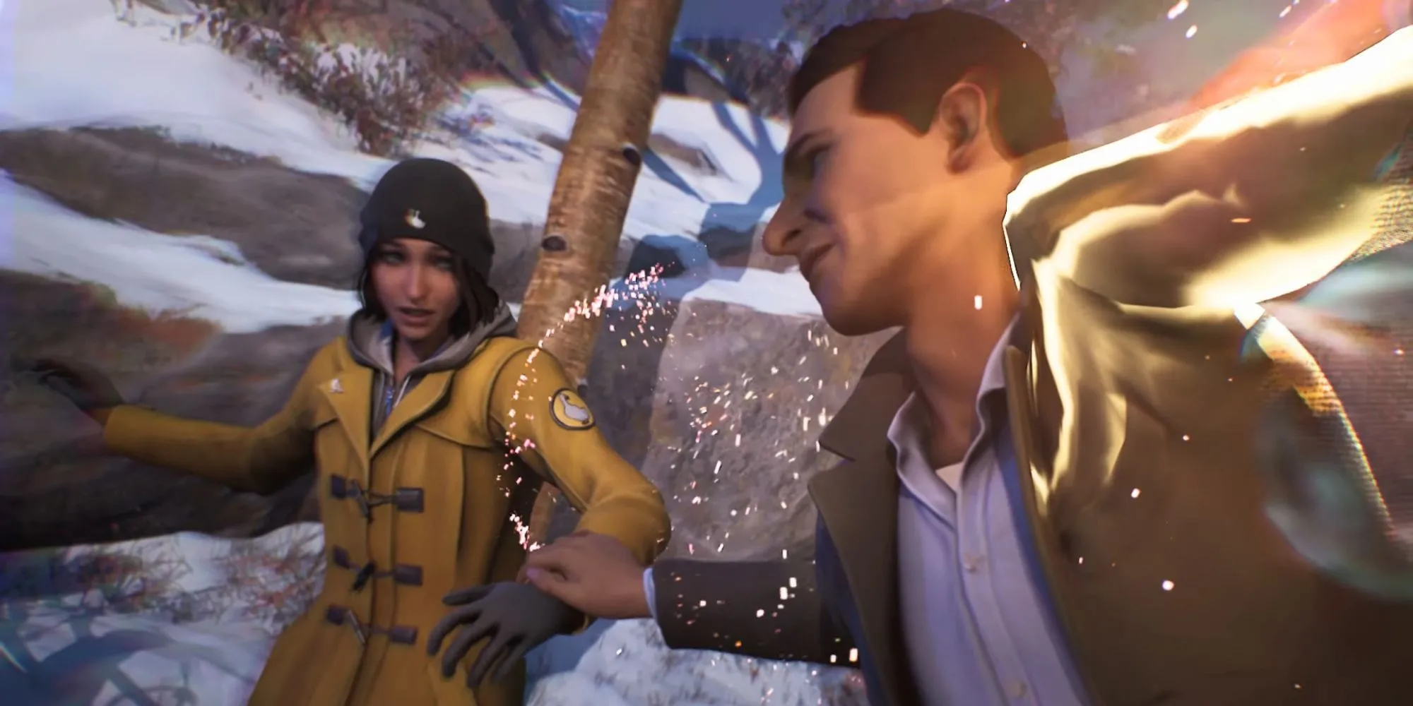 Nhân vật Alderman trong cuộc hội thoại với Max Caulfield trong Life Is Strange Double Exposure