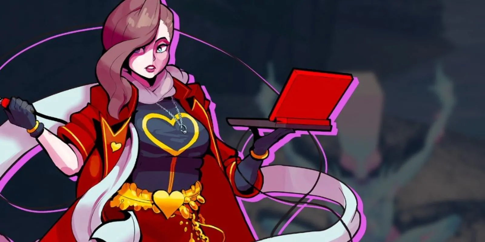 Nhân vật Lady Love Dies trong Paradise Killer nhìn thẳng về phía trước.