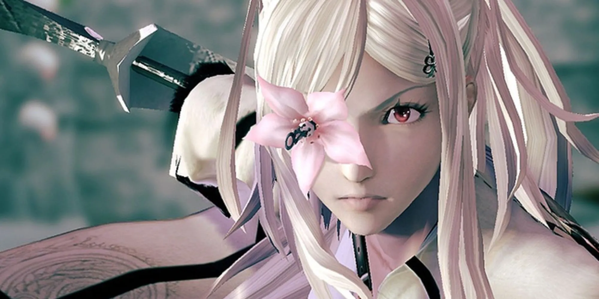 Nhân vật Zero từ Drakengard 3 với thanh kiếm, series được biết đến là Drag-on Dragoon ở Nhật