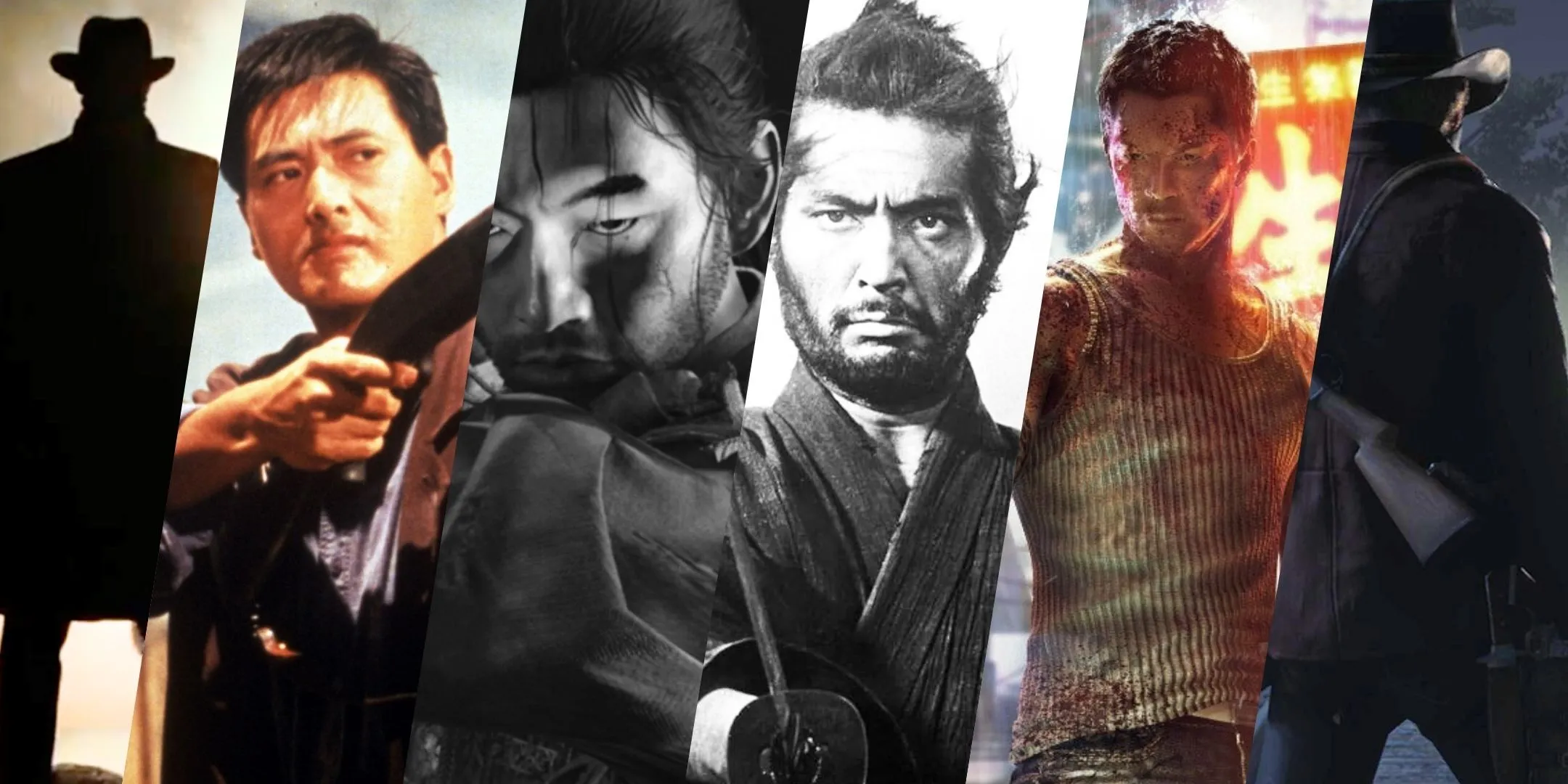 Những khoảnh khắc game tái hiện phim, bao gồm Ghost of Tsushima, Red Dead Redemption 2, Sleeping Dogs và Seven Samurai