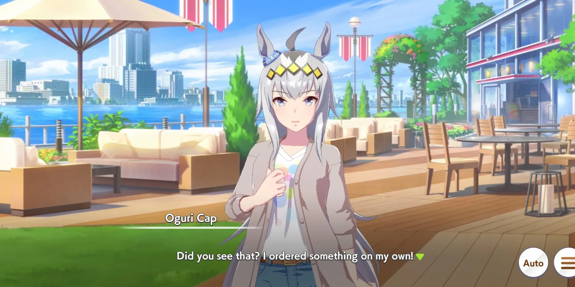Oguri Cap trong Umamusume, biểu tượng sức mạnh và khả năng bứt tốc ngoạn mục từ phía sau.