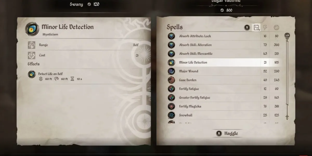Phép thuật Minor Life Detection trong The Elder Scrolls IV: Oblivion Remastered, hiển thị ánh sáng quanh sinh vật sống.