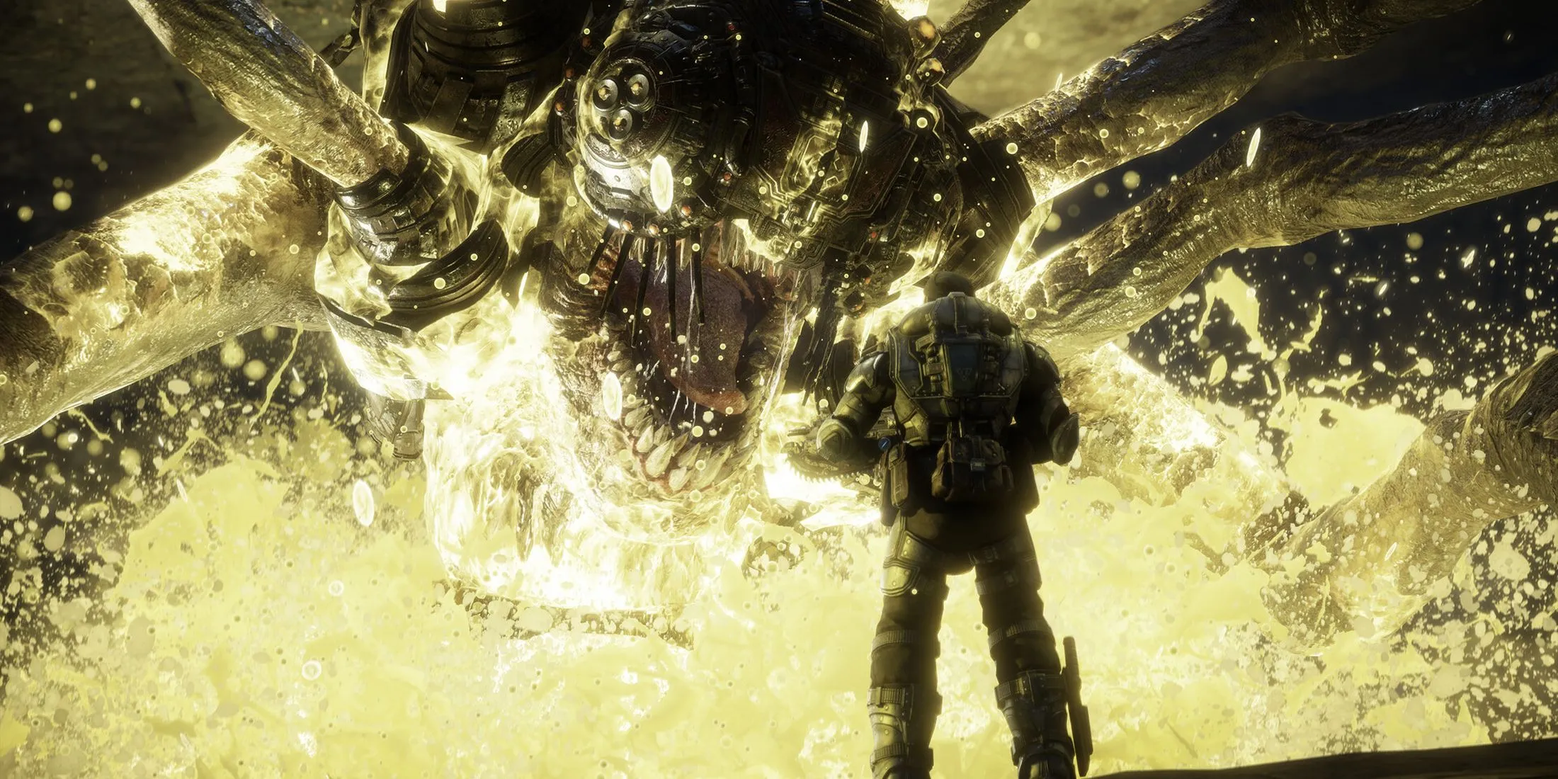 Quái vật Corpser tấn công người chơi trong Gears of War Reloaded