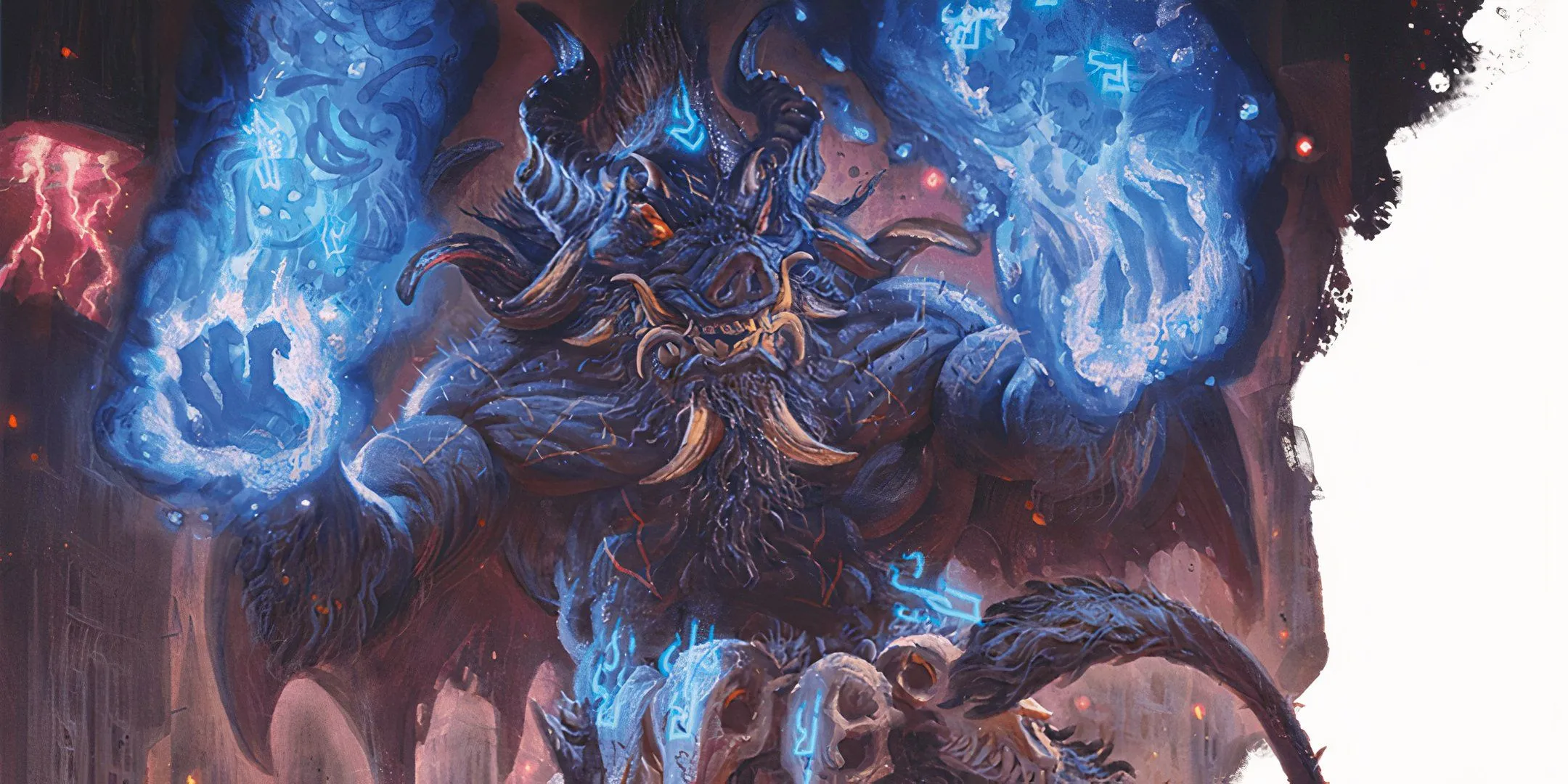 Quỷ Nalfeshnee hung tợn với nắm đấm lửa, biểu trưng cho sinh vật triệu hồi trong Dungeons &amp; Dragons bị phép Turn Summons kiểm soát